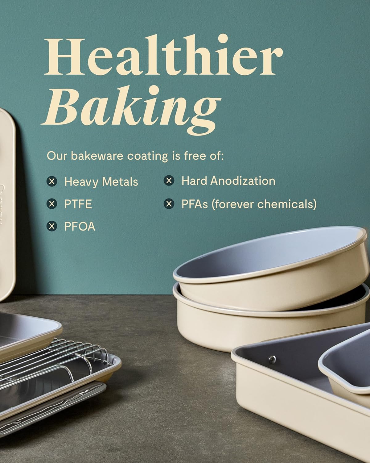 Caraway Non-Stick Ceramic 9” Circle Pans - Naturally Slick Ceramic Coating - Non-Toxic, PTFE & PFOA Free - Perfect for Birthday Cakes, Tartes, & More - Black