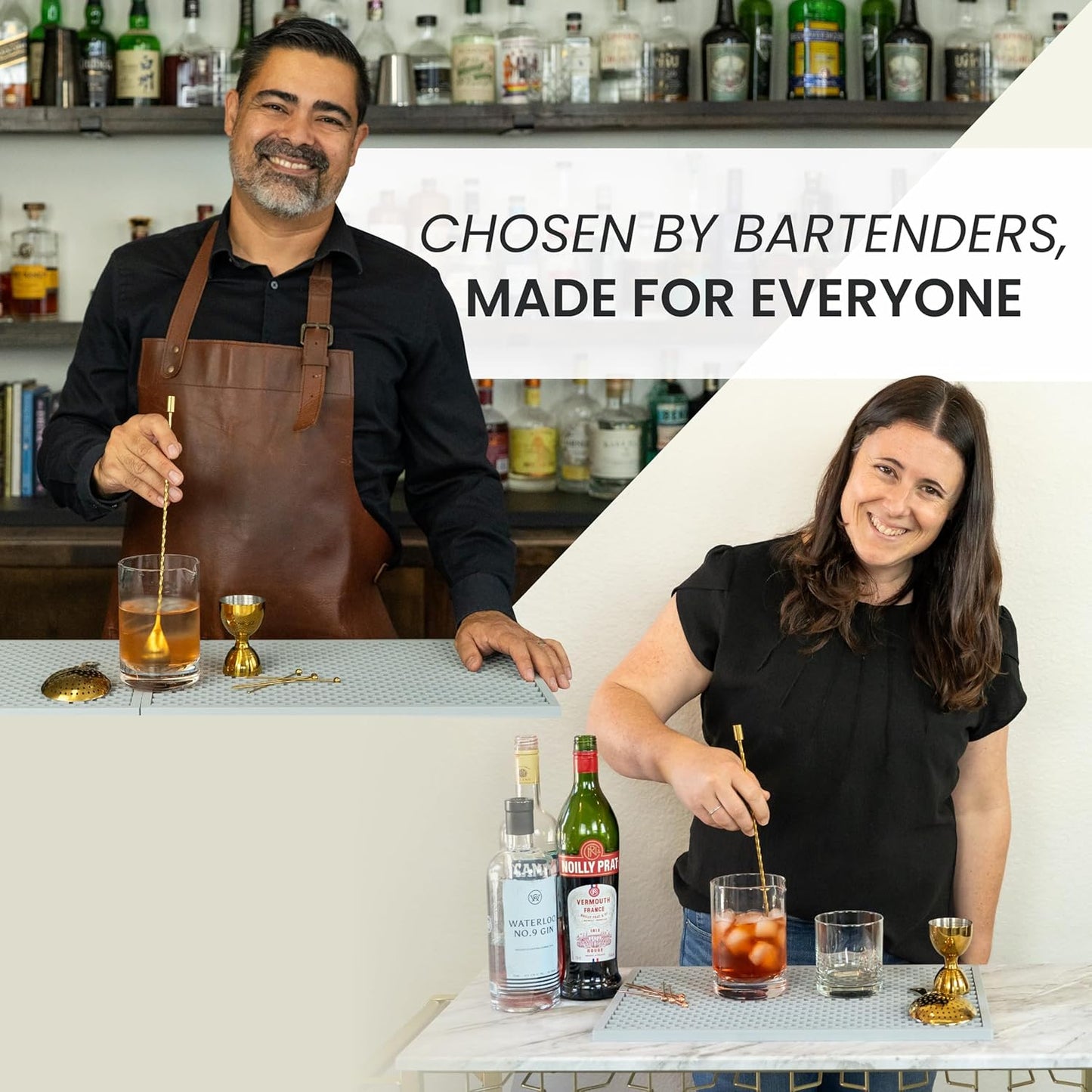 A Bar Above Bar Spoon Set, Spiral Handle, Stainless Steel Mixing Spoons for Cocktail Mixer Set, to Stir and Layer, Basic Professional or Home Bars Accessories (Antique Copper, Spiral)