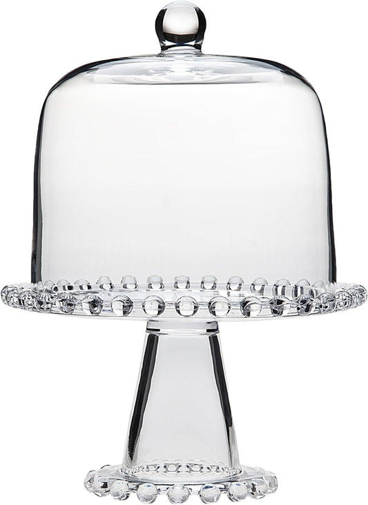 Godinger Cake Stand with Dome, Cake Platter with Dome, Pastry Stand, Dessert Stand, 8.5in
