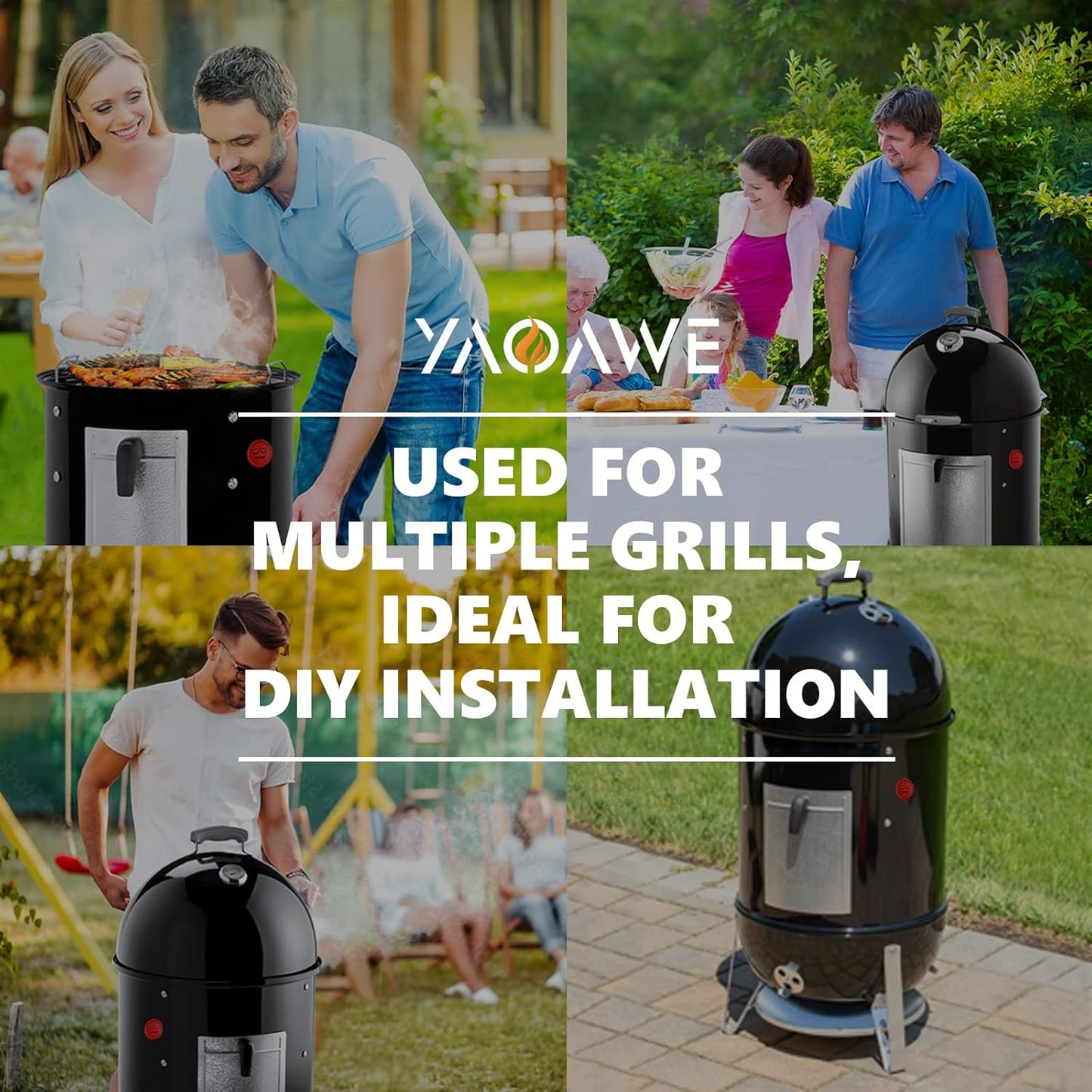 4 Pack Thermometer Meat Probe Red Grommet for Grills, Compatible with Weber 85037 Smokey Mountain Cookers Accessories, and Other Smoer DIY Thermometer Sensor Port