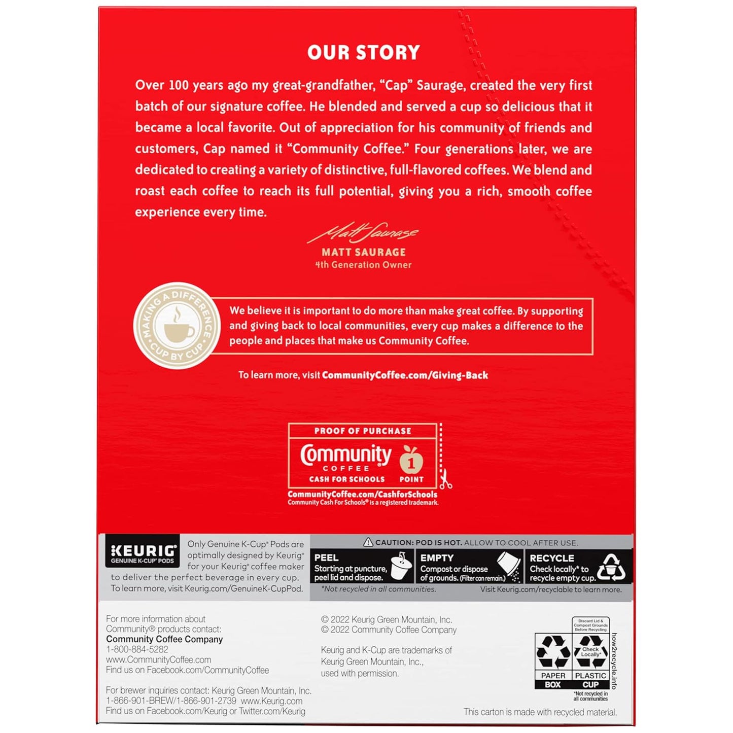 Community Coffee Signature Blend 96 Count Coffee Pods, Dark Roast, Compatible with Keurig 2.0 K-cup Brewers(Pack of 4,24 Count Total)