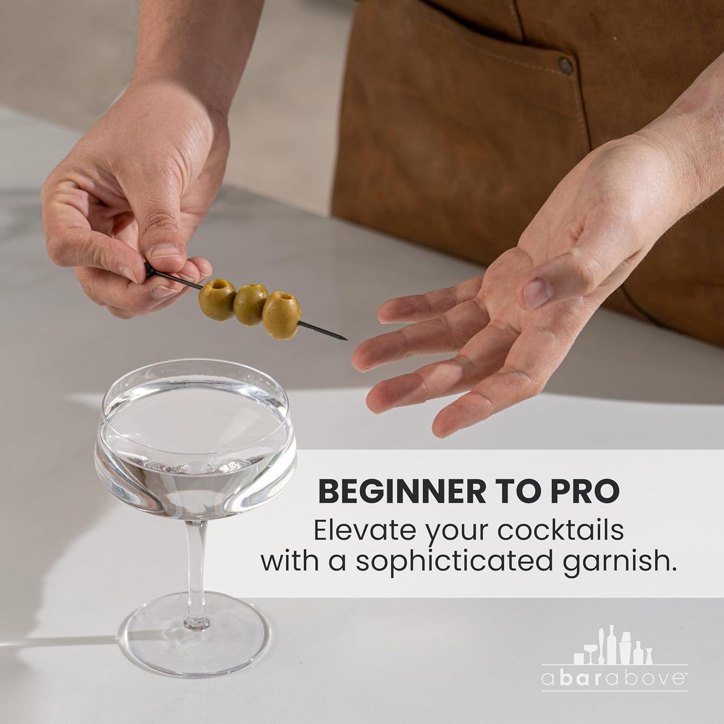 A Bar Above Short Black Cocktail Picks, Metal Stir Sticks Drink Garnish, Bloody Mary Skewers, Shrimp Cocktail, and More, Cocktail Toothpicks for Appetizers, 12 Cocktails Sticks for Drinks