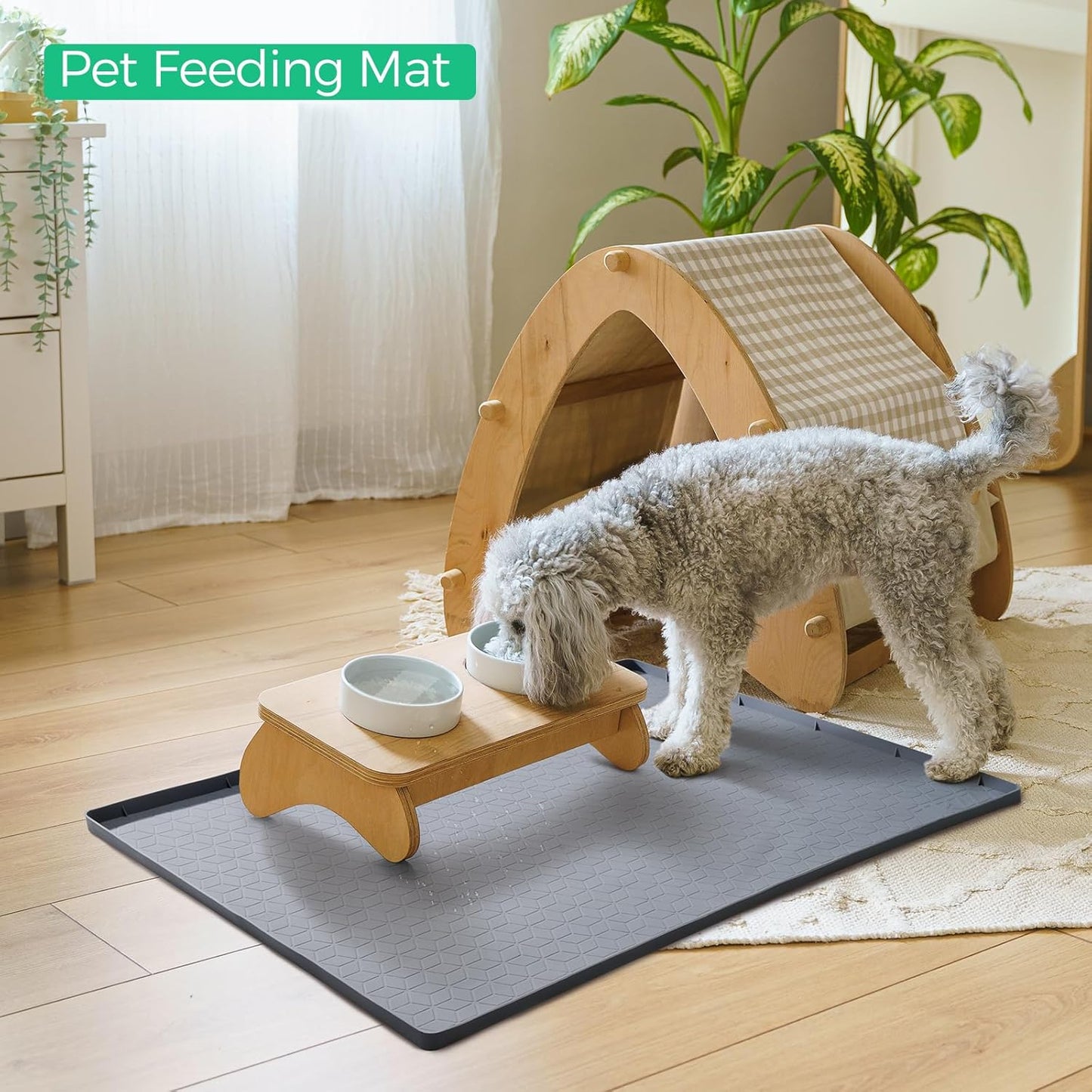 TRZZ Silicone Waterproof Under Sink Mat 28" x 19", Drip Tray and Cabinet Liner for Kitchen and Bathroom, Prevents Water Damage and Organizes Cabinets (Grey)