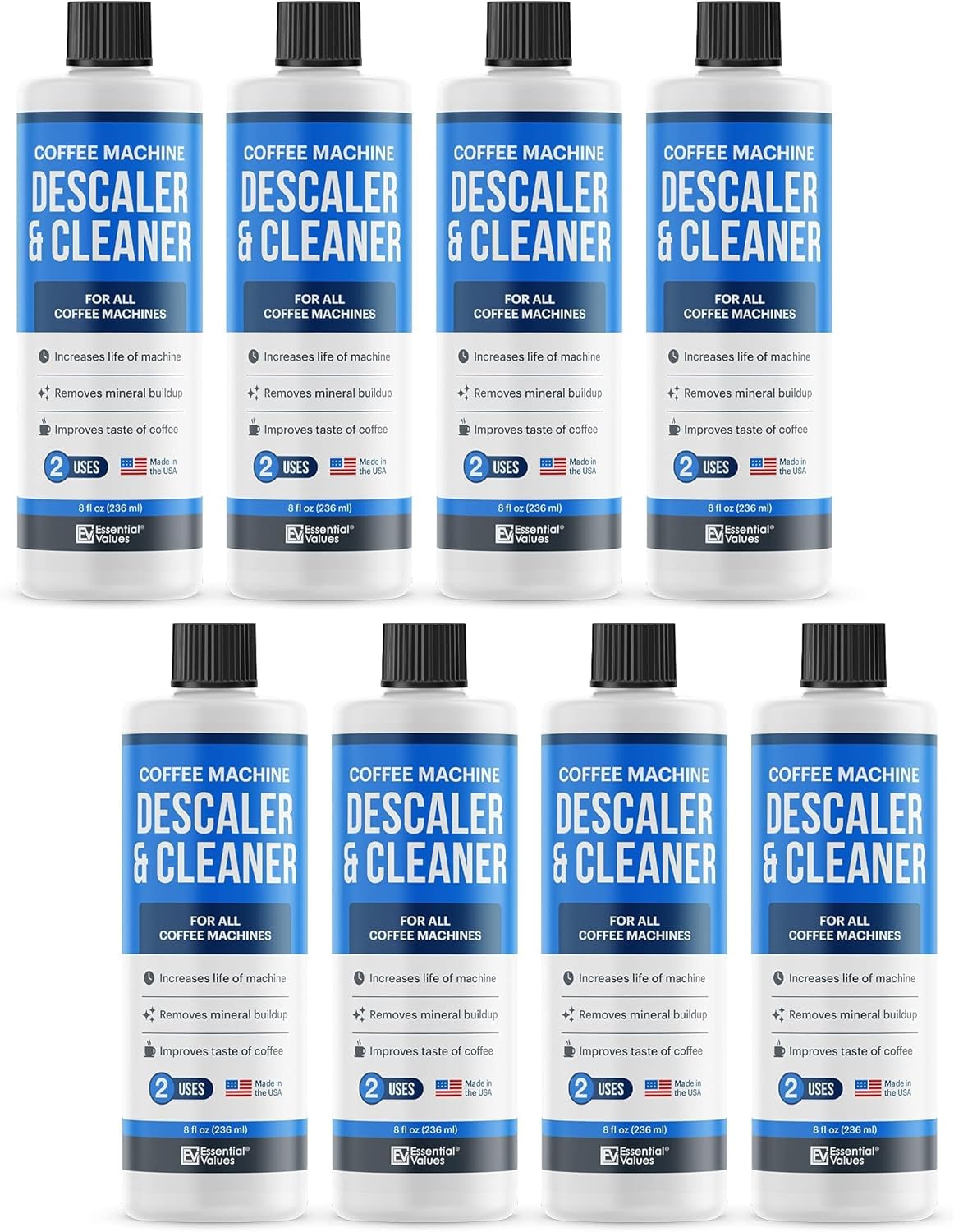 Descaling Solution (16 Uses) Coffee Machine Descaler Cleaner | Compatible with Breville Keurig Nespresso Delonghi & More | Liquid To Descale Automatic Coffee Makers & Espresso Machines