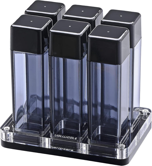 Normcore Single Dose Coffee Bean Storage - 6 pcs Coffee Bean Cellars with Stand & Hopper - Espresso Bean Storage Set - One-Way Exhaust Valve - Patent Pending - Capacity 25-28g
