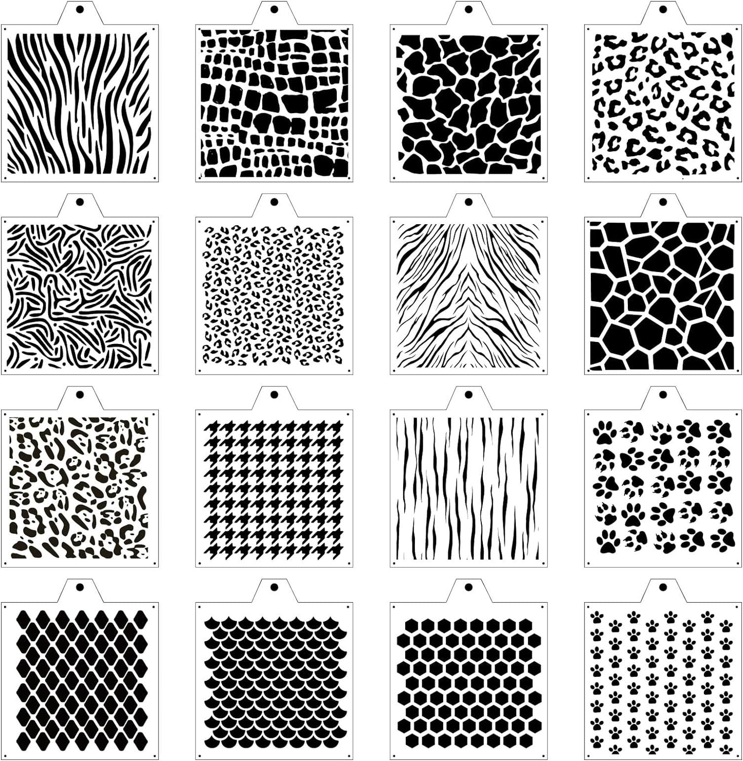 Leopard 5.5x5.5in Cheetah Animal Cow Print Skin Reusable Painting Template Stencils for Cake, Cookie Decorating & DIY Projects