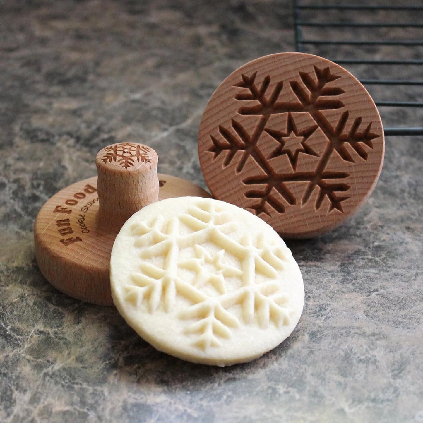 Wood Cookie Stamp, 2.5 Inch (Snowflake 6 CS-097)