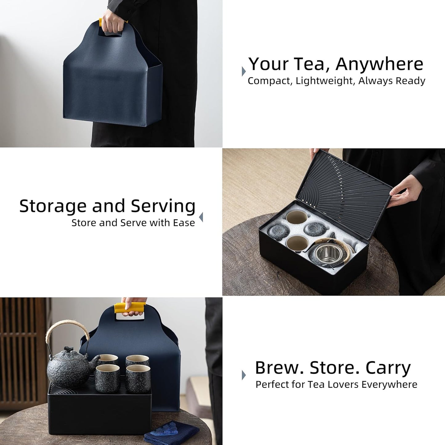 TEANAGOO Japanese Tea Set, Chinese Tea Sets, Porcelain Japanese Tea Cups, Chinese Gongfu Tea Set, Asian Tea Set for Adults, Japanese Teapot Set, 1 Teapot (700ml/25oz) + 4 Tea Cups(205ml/7.2oz), U2