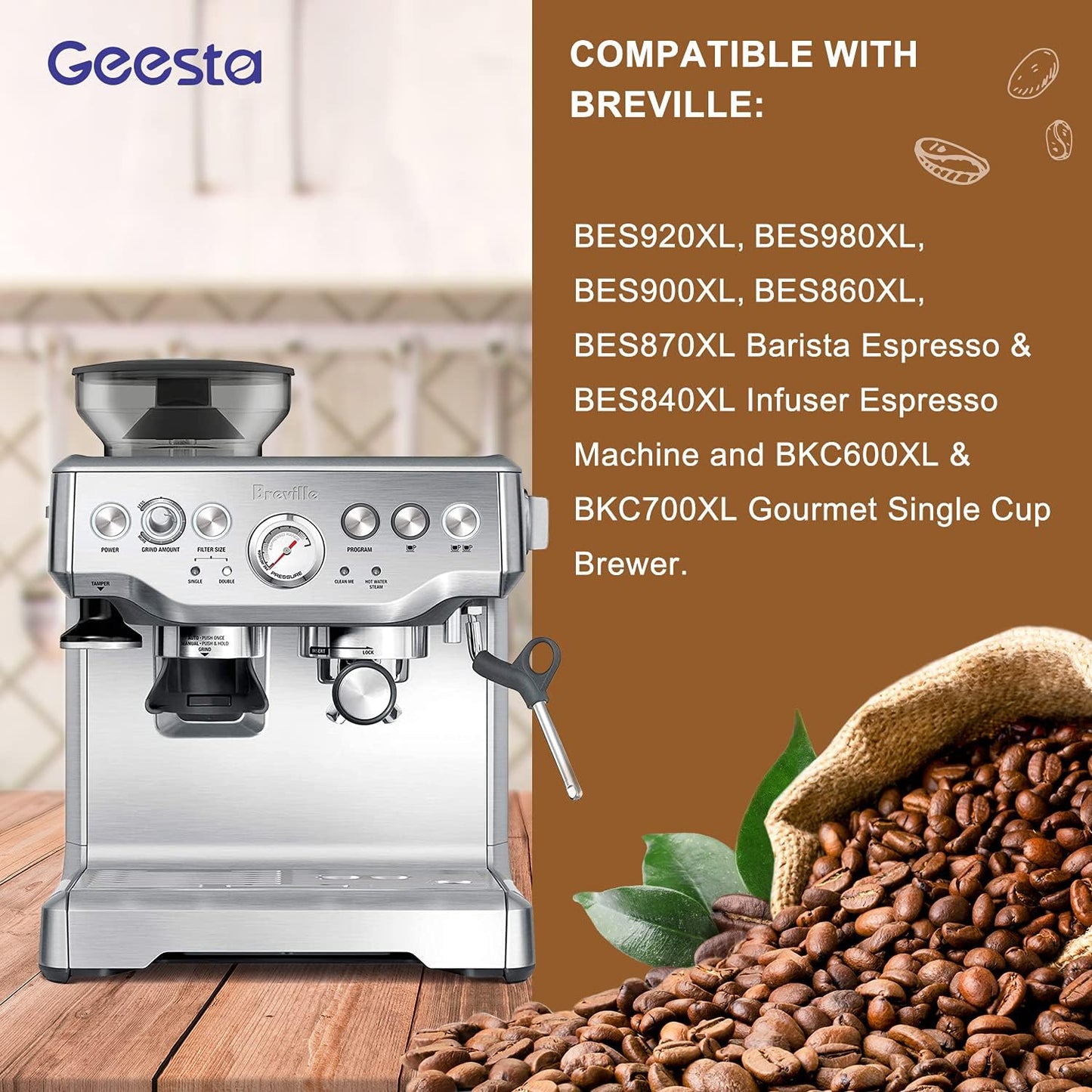 12 Pack Replacement Water Filters Compatible with Breville BWF100 with Ion Exchange Resin inside