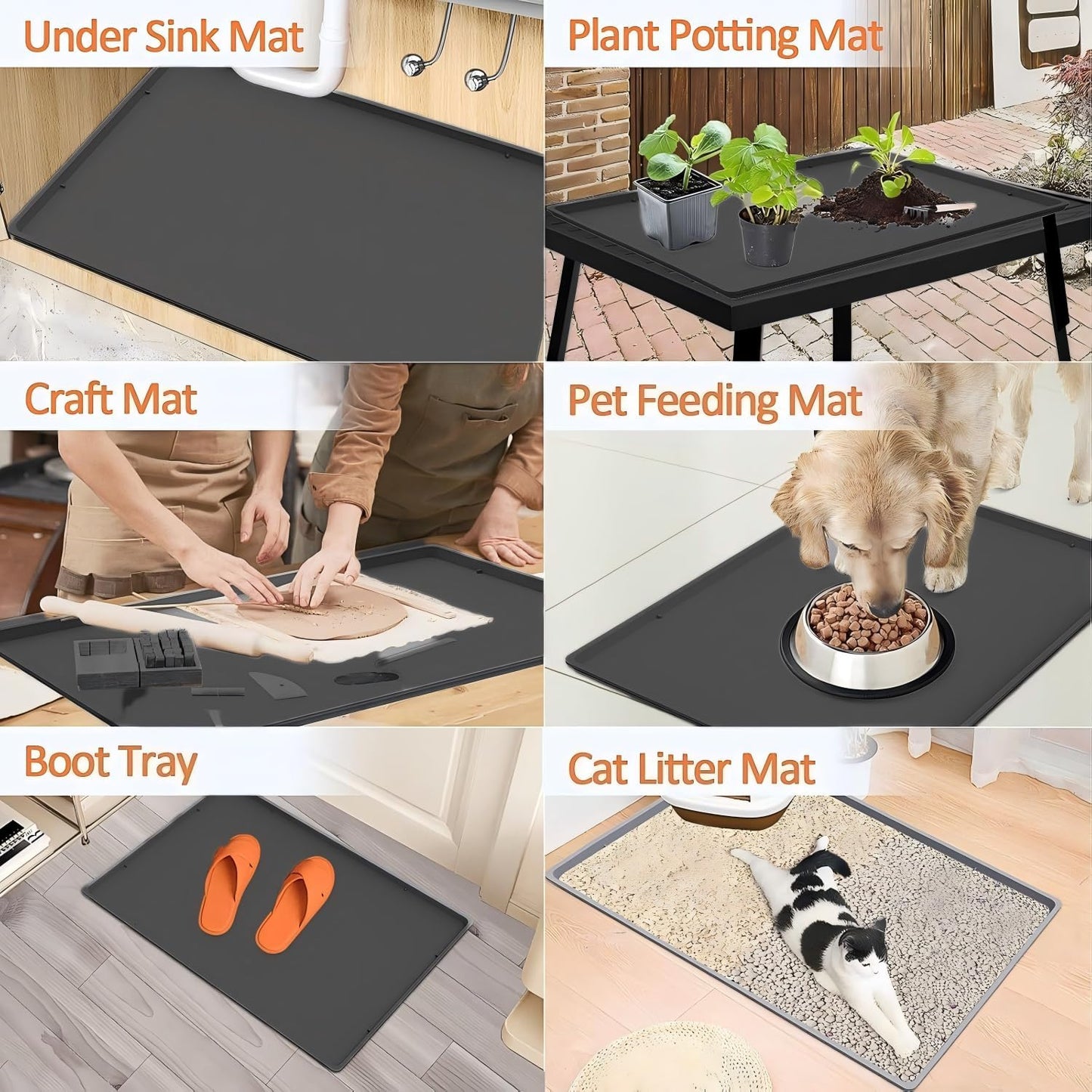 Coffee Mat, Bar Mat for Kitchen Counter, 16"x24" Kitchen Coffee Bar Pad, Anti-Slip, Heat Resistant Pad for Espresso Machines, Dinner Plates, Ice Cream Machines, Espresso Accessory