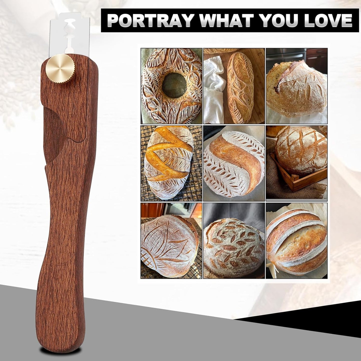 Magnetic Bread Lame Bread Scoring Tool,Sourdough Scoring Tool,Sourdough Bread Baking Supplies,Bread Scorer Tool for Bread Baking & Sourdough Baking,Bread Scorer with 5 Razor Blades