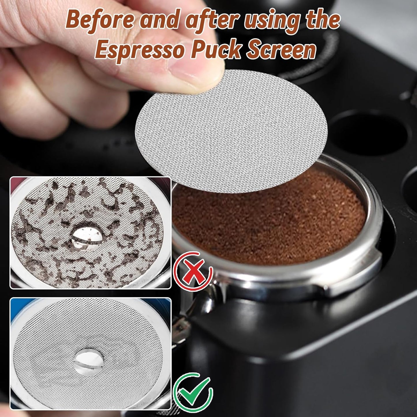 Espresso Accessories Kit, 51mm Tamper, Coffee Tamper Set, Silver 51mm Stainless Steel Espresso Tamper, Dosing Funnel, Tampers Mat, WDT Tools and Puck Screen Set Fit 51mm Portafilters