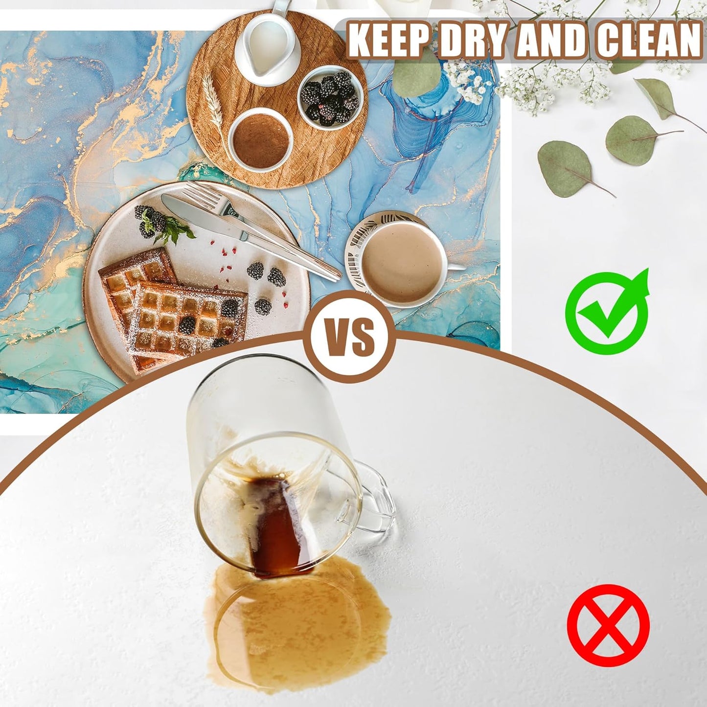 Turquoise and Blue Marble Coffee Mat Absorbent Dish Drying Mat for Kitchen Counter Hide Stain Rubber Backed Coffee Bar Accessories Fit Under Espresso Machine Cafe Table, 15.7 x 23.6 Inch