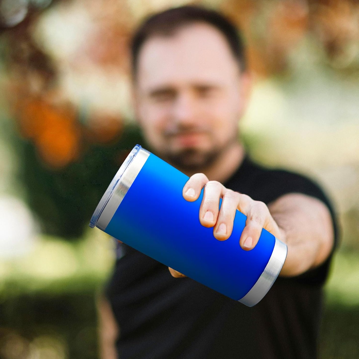 20oz Tumbler Bulk Stainless Steel Tumblers with Lid Vacuum Insulated Double Wall Travel Coffee Mug Powder Coated Tumbler Cup for Hot and Cold Drinks(Dark Blue, 12 pack)