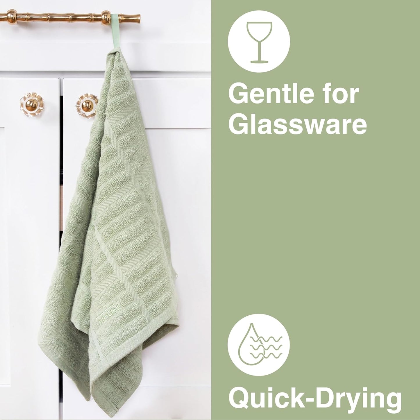 All-Clad Solid Kitchen Towels: Highly Absorbent, Super Soft Long Lasting - 100% Cotton, 17"x30" Tea Towels for Cleaning & Drying Dishes, Pans, Glassware, or Countertops, (2-Pack), Fennel