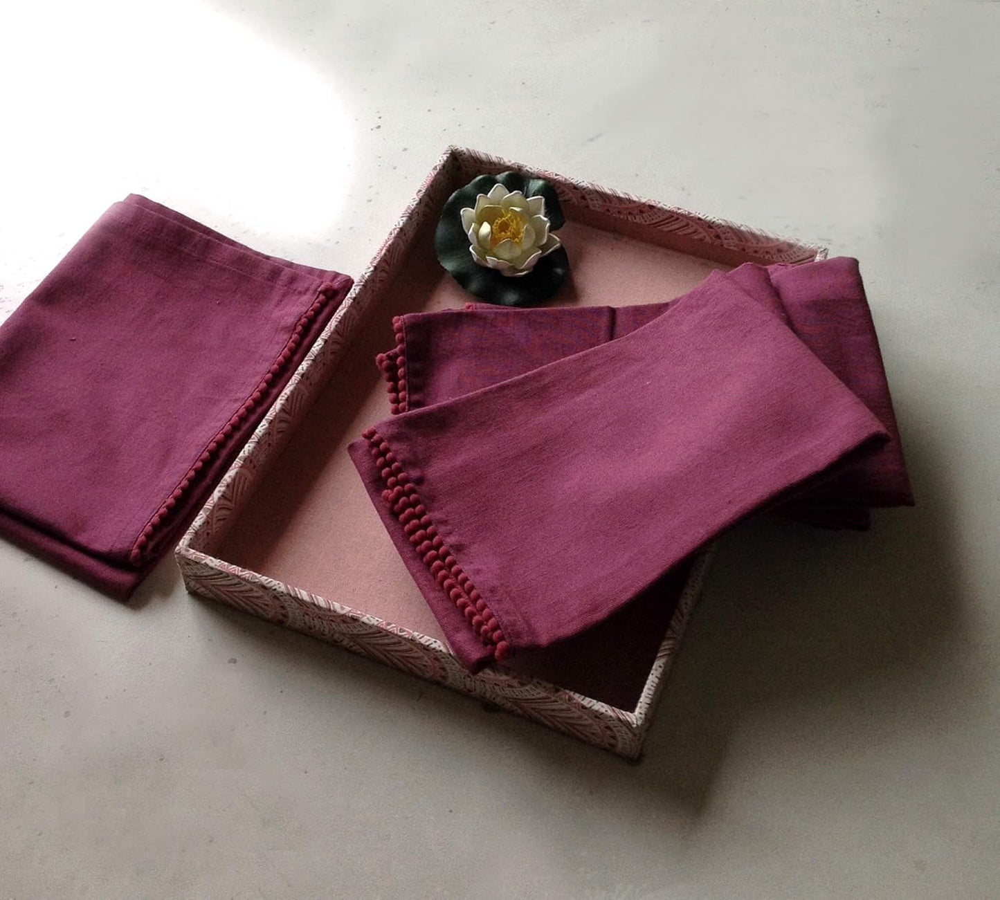 TARAN LIVING Grape Cotton Kitchen Cloths - Pack of 6 (6 Count, 3"x4")