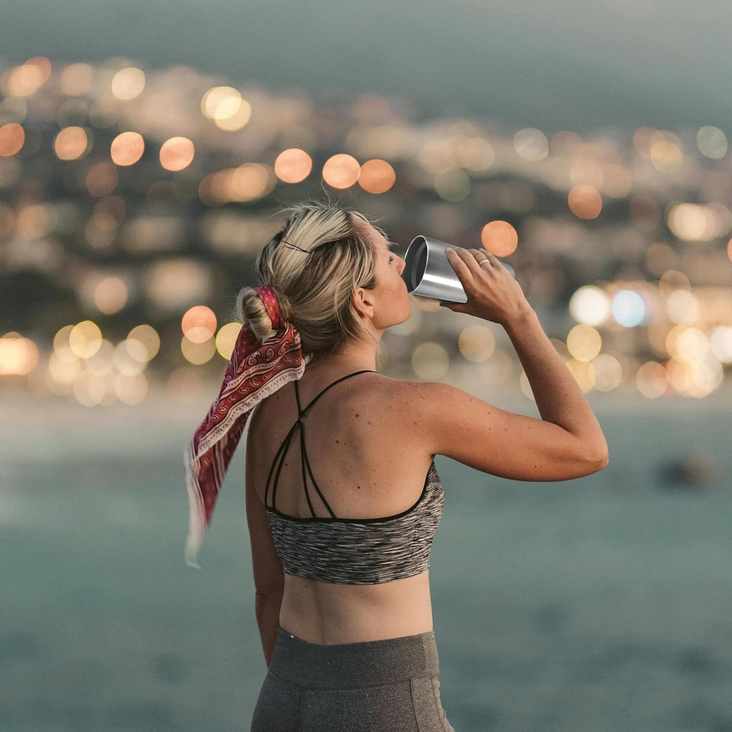 20 oz Tumbler Coffee Tavel Tumblers Bulk with Lid Stainless Steel Double Wall Vacuum Insulated Mug Powder Coated Cups fit Car Cupholder for Hot and Cold - Stainless Steel, 4Pack