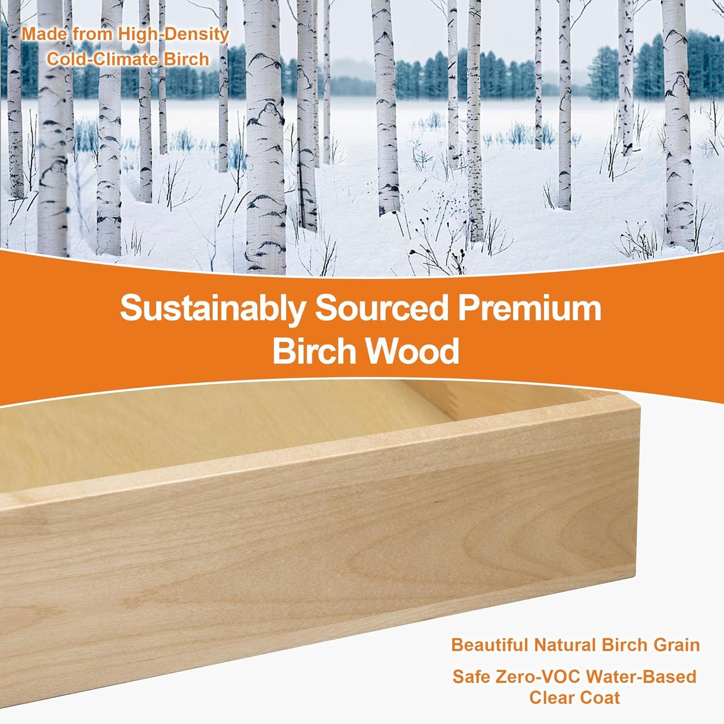 ALINE FURNITURE Pull Out Drawers for Cabinets Birch Wood, 12" W X 21" D Soft Close Slide Out Shelves for Kitchen Cabinets, Pullout Drawer for Pantry Cabinet Organizer