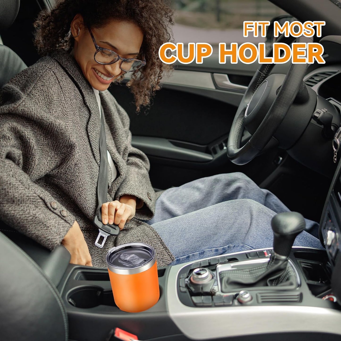 30 oz Tumbler with Lid Stainless Steel Tumblers Bulk Vacuum Insulated Cup Reusable Powder Coated Travel Mug Double Wall Leak Proof Cups Keep Cold Drinks for 12 Hours Orange, Set of 12