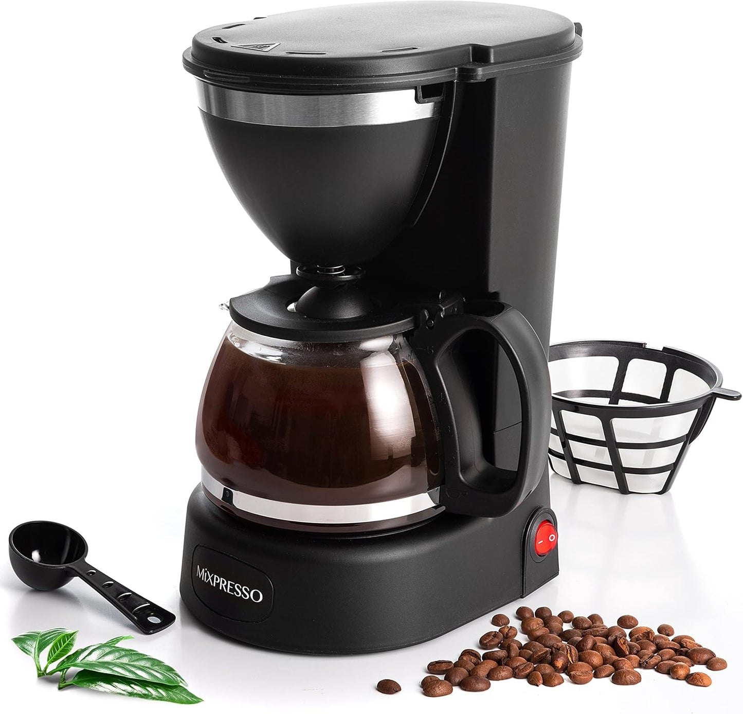 Drip Coffee Maker by Mixpresso Coffee (6 Cups), Black