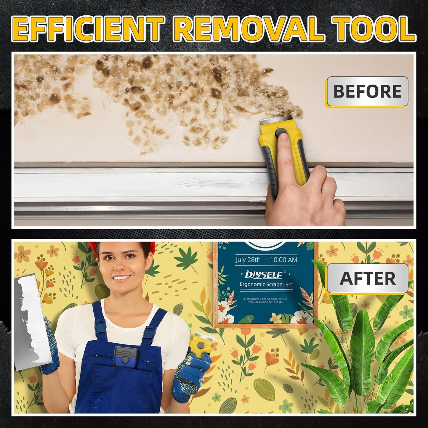 DIYSELF Razor Blade Scraper | 1 Pack Razor Scraper with 15 Razor Blades | Razor Blade Scraper Tool Kitchen | Glass Scraper | Window Scraper | Glass Stove Top Scraper | Paint Scraper | Cooktop Scraper