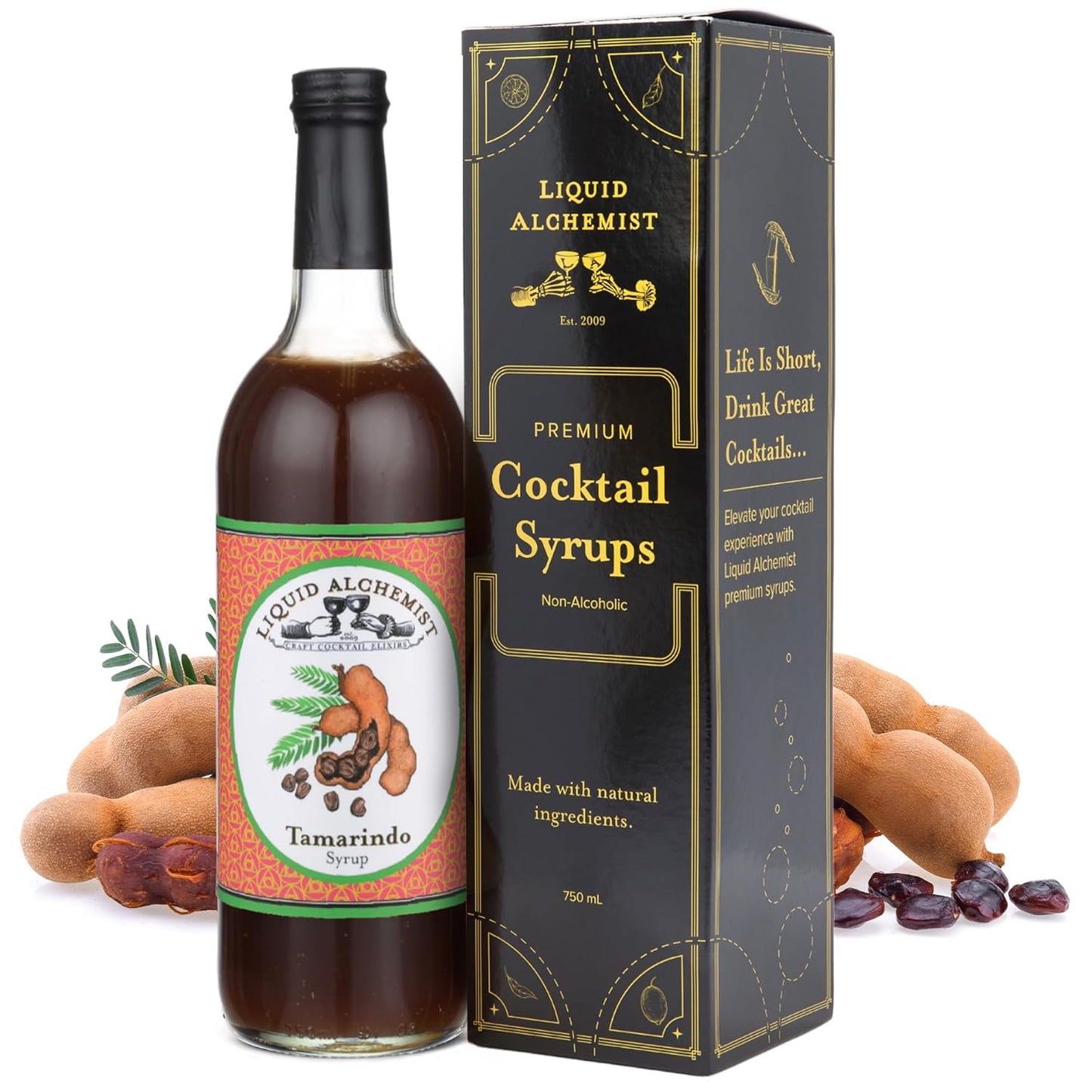 Liquid Alchemist Tamarind Syrup for Cocktails - Real Ingredients Make our Tamarindo Syrup the Perfect Spicy Margarita Mix - Made Fresh with All Natural Tamarind Concentrate (25 oz)