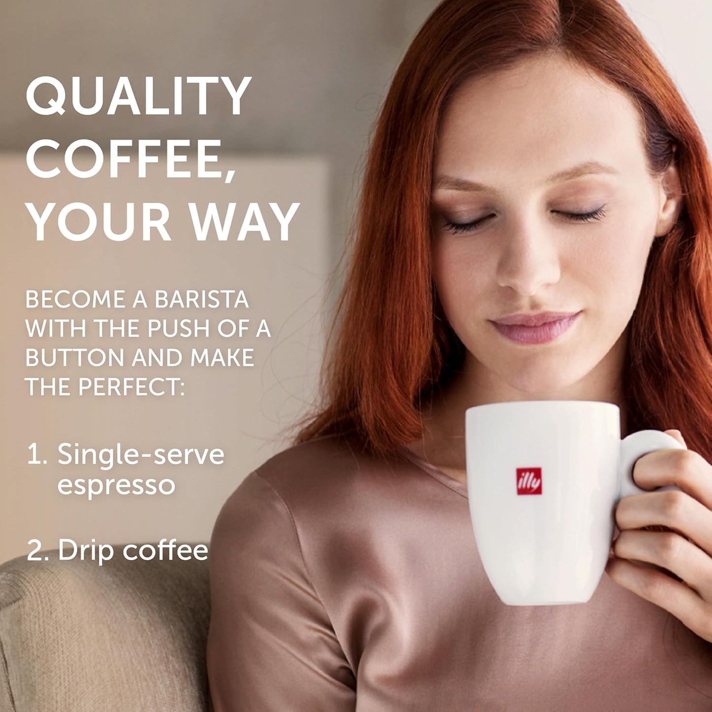 illy Y3.3 Espresso Machine, Single Serve Coffee Machine for IperEspresso Capsules, Single Cup Espresso Maker (White)