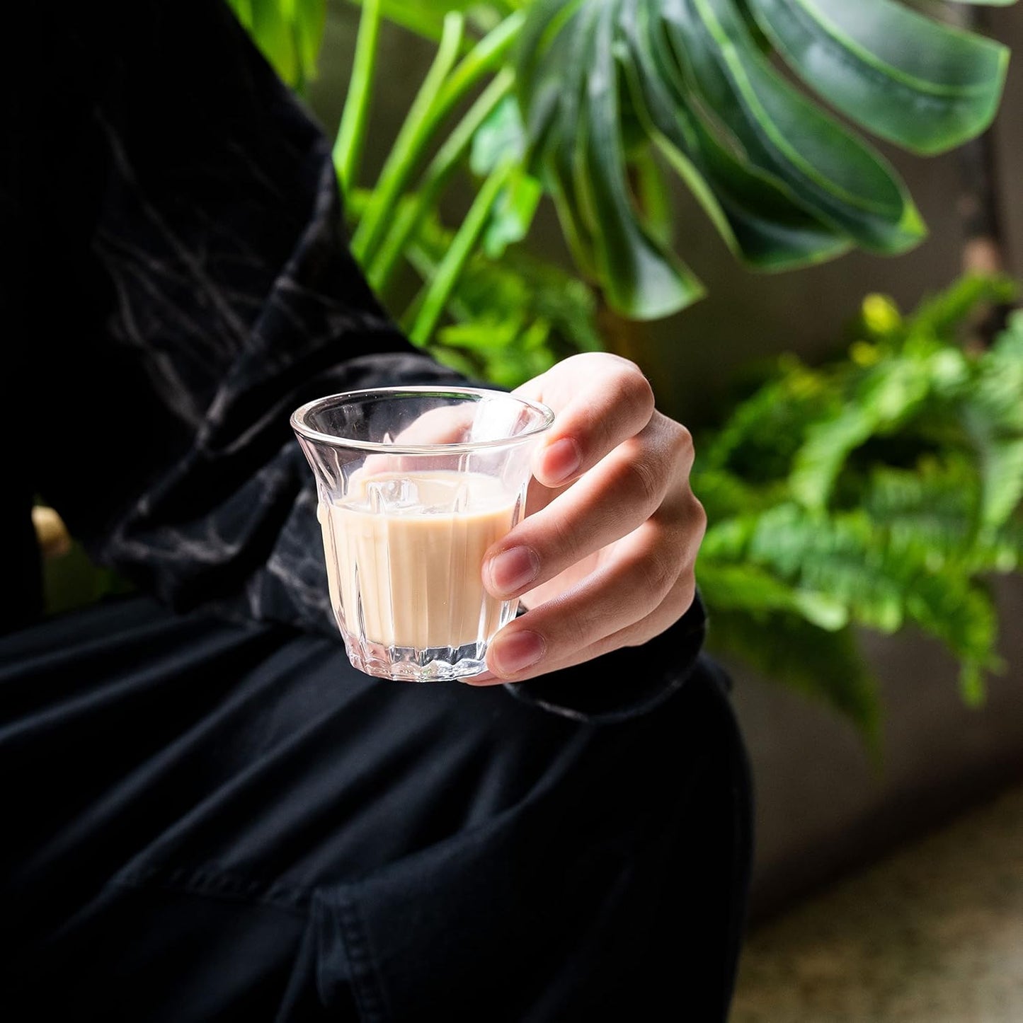 Espresso Cups Set of 4 Clear Glass Cups 3oz for Coffee/Milk, Coffee Mugs Insulated Shot Glasses Regular Espresso Accessories in Kitchen/Office/Bar, Easy to Clean (3oz-4 Pack)