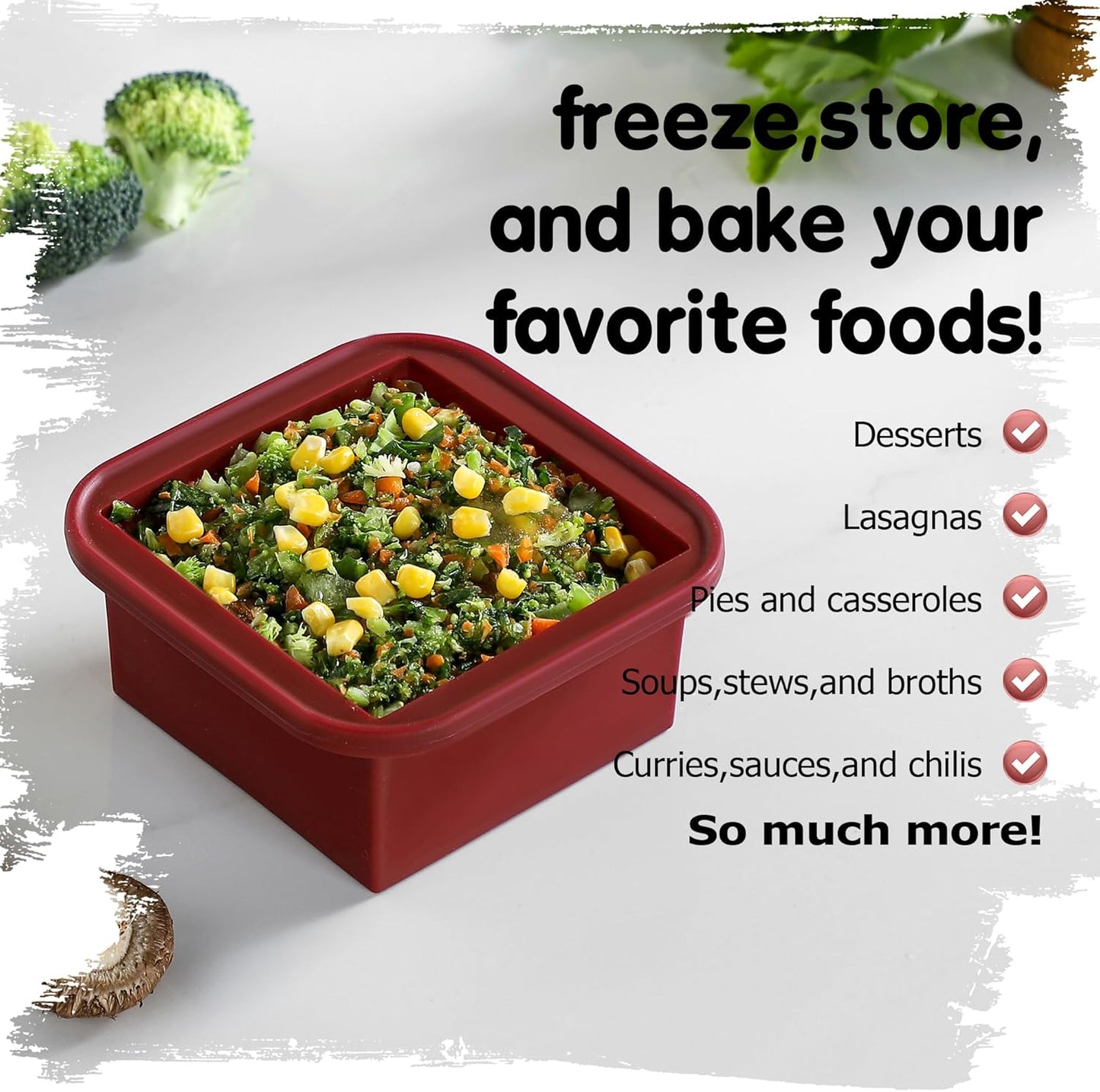 2-Cup Silicone Freezer Trays with Lids – Perfect for Meal Prep, Portion Control, and Easy Freezing-Meal Prep Container Molds for Soup,Leftovers (Cranberry, 4 Pack)