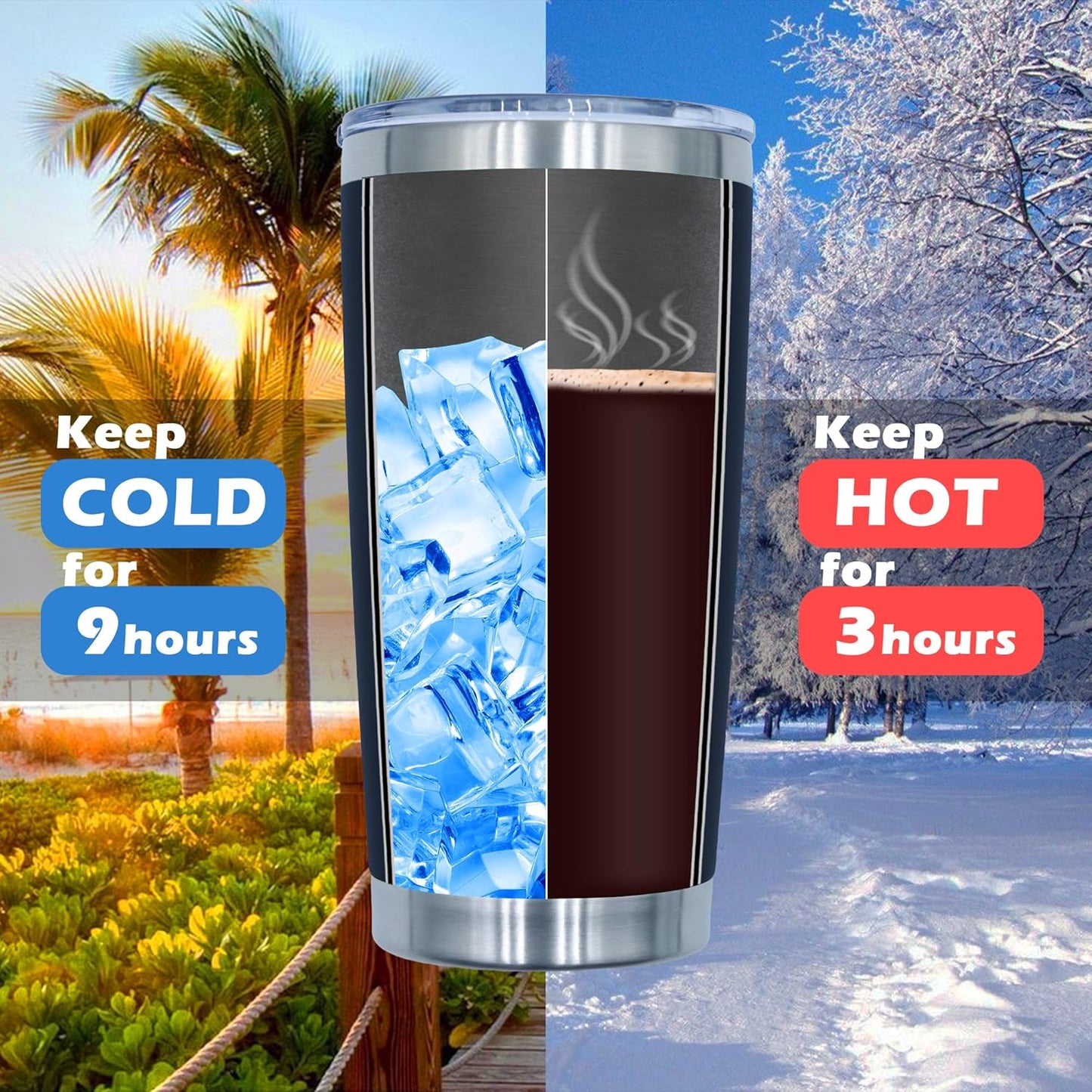 20oz Tumbler Bulk Stainless Steel Tumblers with Lid Vacuum Insulated Double Wall Travel Coffee Mug Powder Coated Tumbler Cup for Hot and Cold Drinks(Navy Blue, 12 pack)