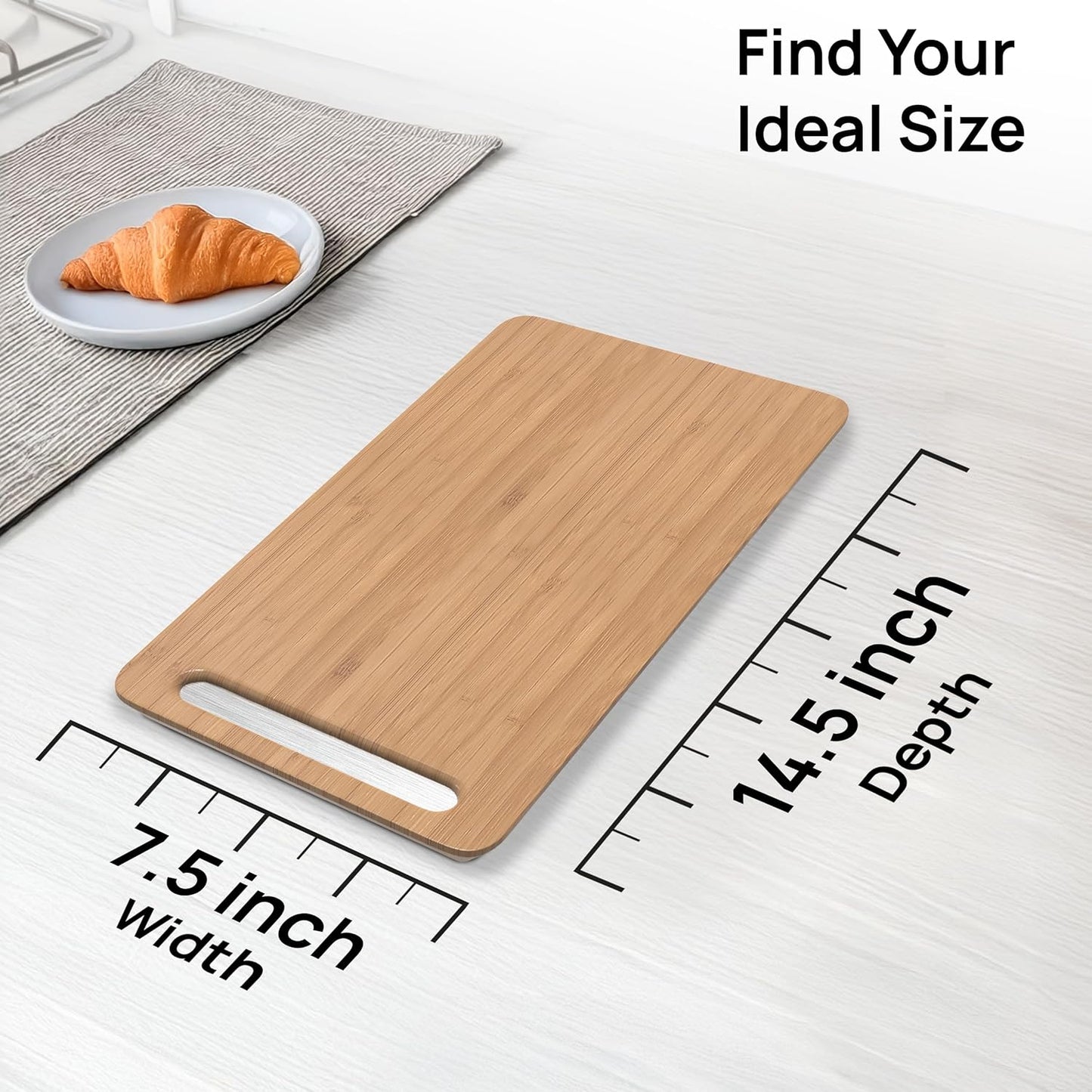 Ibyx Elegant Sliding Tray for Your Coffee Maker & Heavy Kitchen Appliances - Sturdy, Slides Easily from Under The Cabinet (Natural, 7.5”W x 14.5”D)