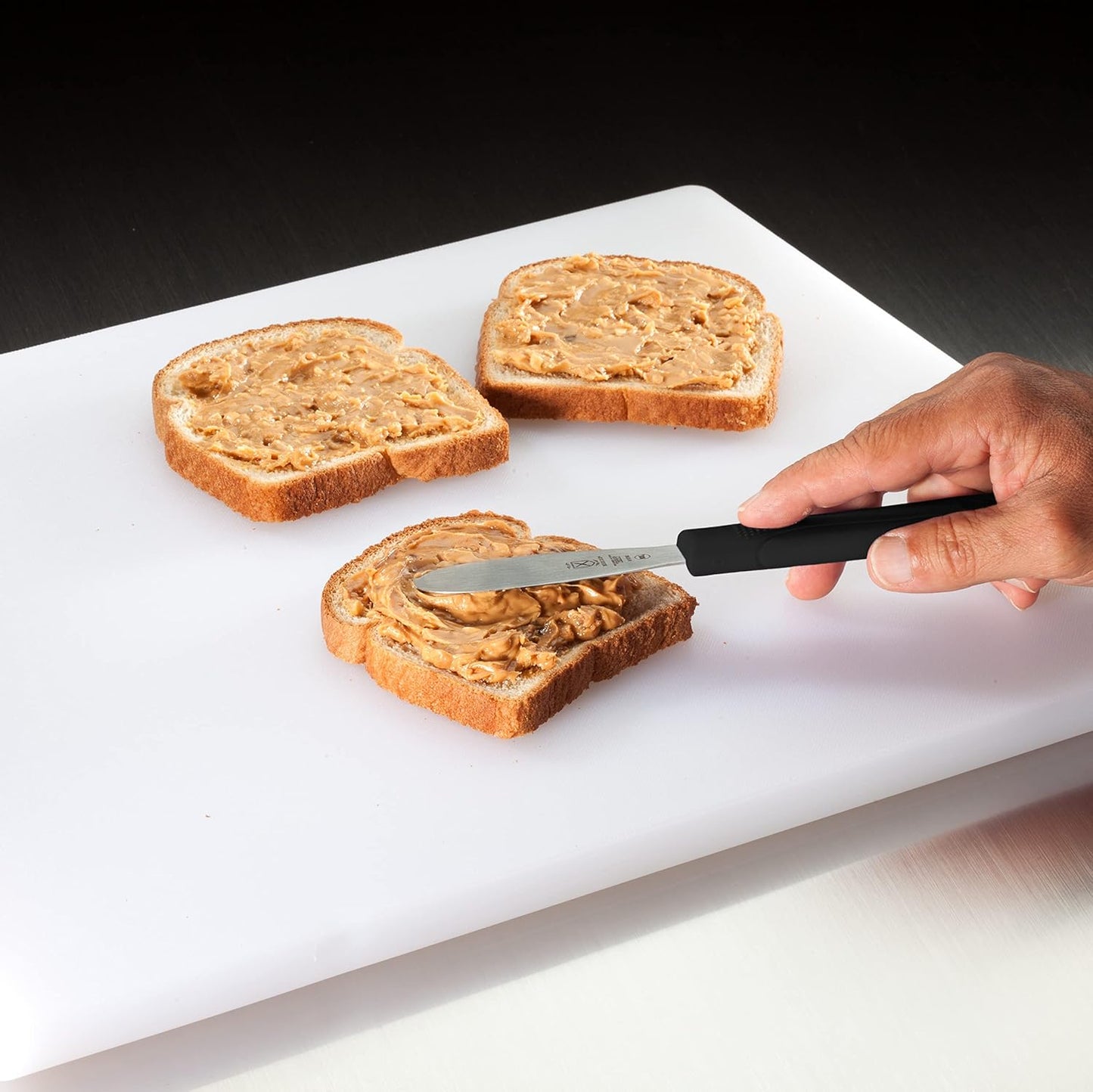 Mercer Culinary Millennia Wavy Edge Spreader, 3.5 Inch Blade, Black Handle