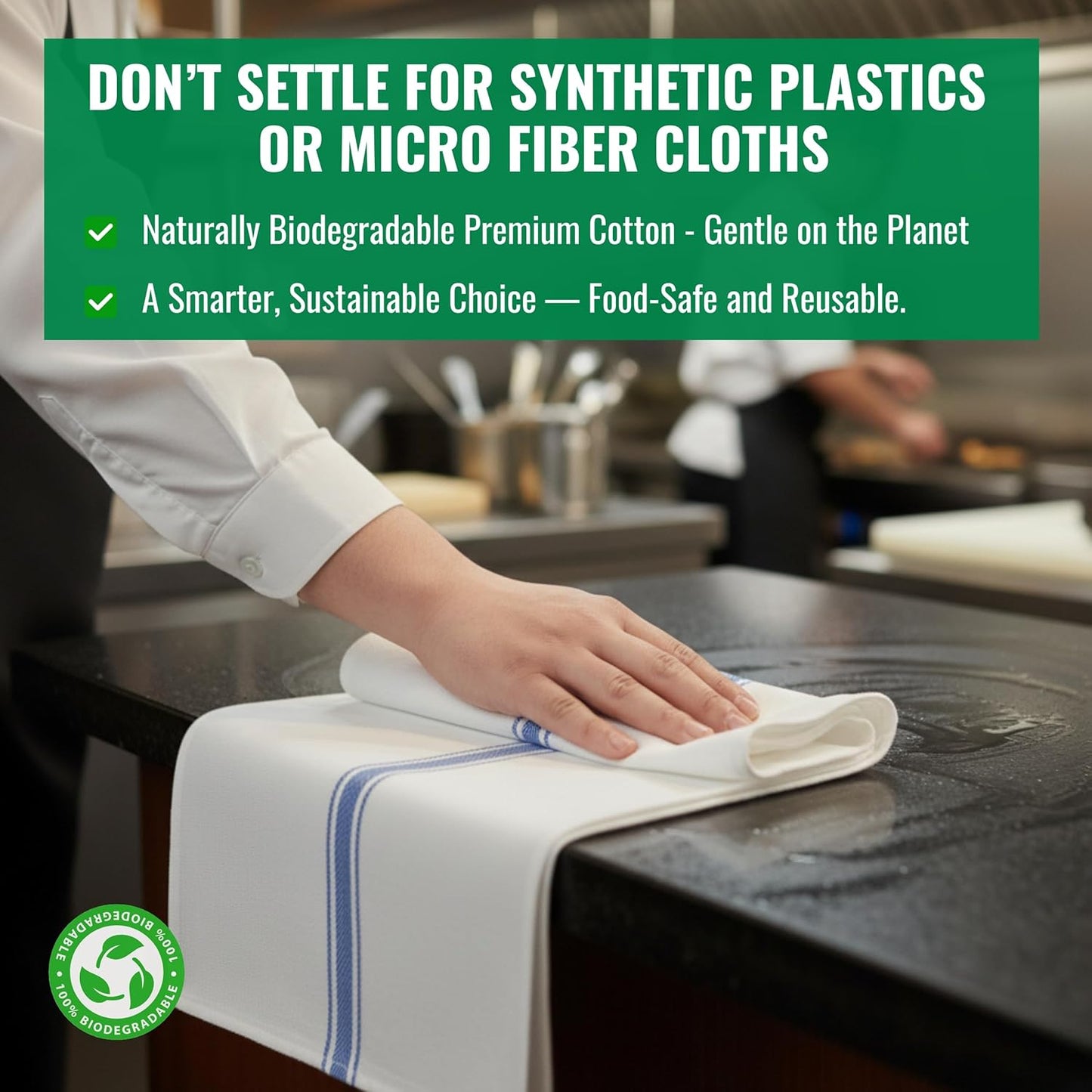 Kitchen Towels| Tea Towel for Craft| Cotton Dish Towels| Reusable Bulk Cleaning Cloths Blue Hand Towels| Soft Super Absorbent Quick Dry Dish Rags Machine Washable 6 Pack 15" x 25"