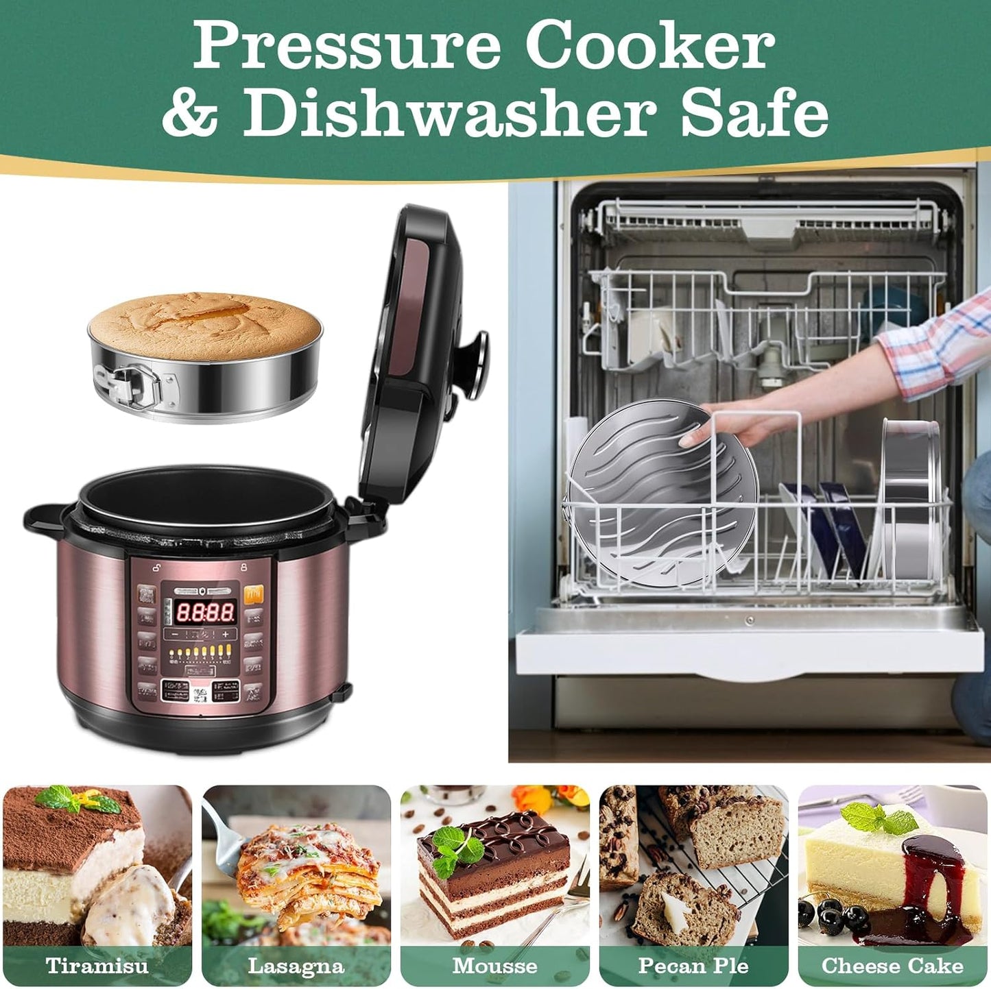 10 Inch Springform Cake Pan, Stainless Steel Springform Pans, Leakproof & Nonstick Cheesecake Pan with Removable Bottom, Round Spring Form Cake Pan For Baking