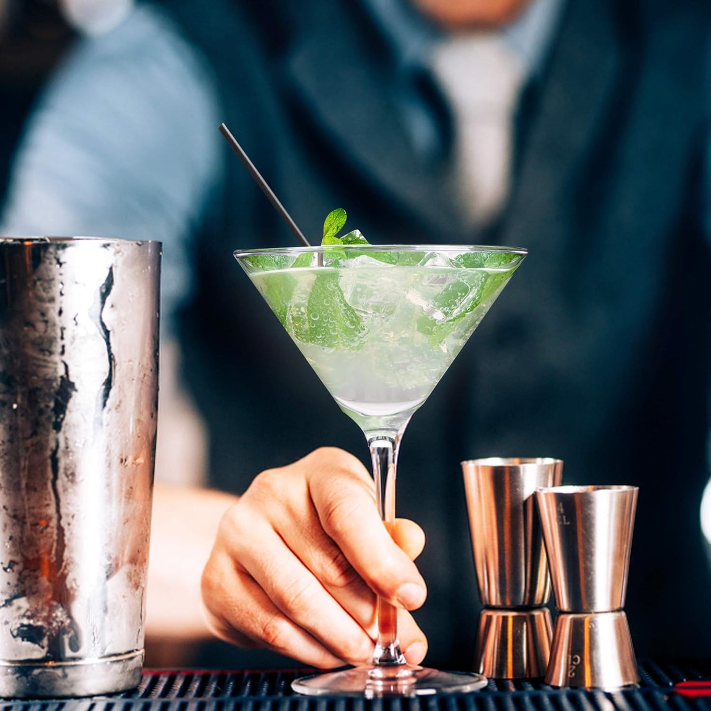 Crystalware, Plastic Stir Straw, Sip Stirrer, For Coffee and Cocktail, 7 1/2 Inches 1000/Box, Black