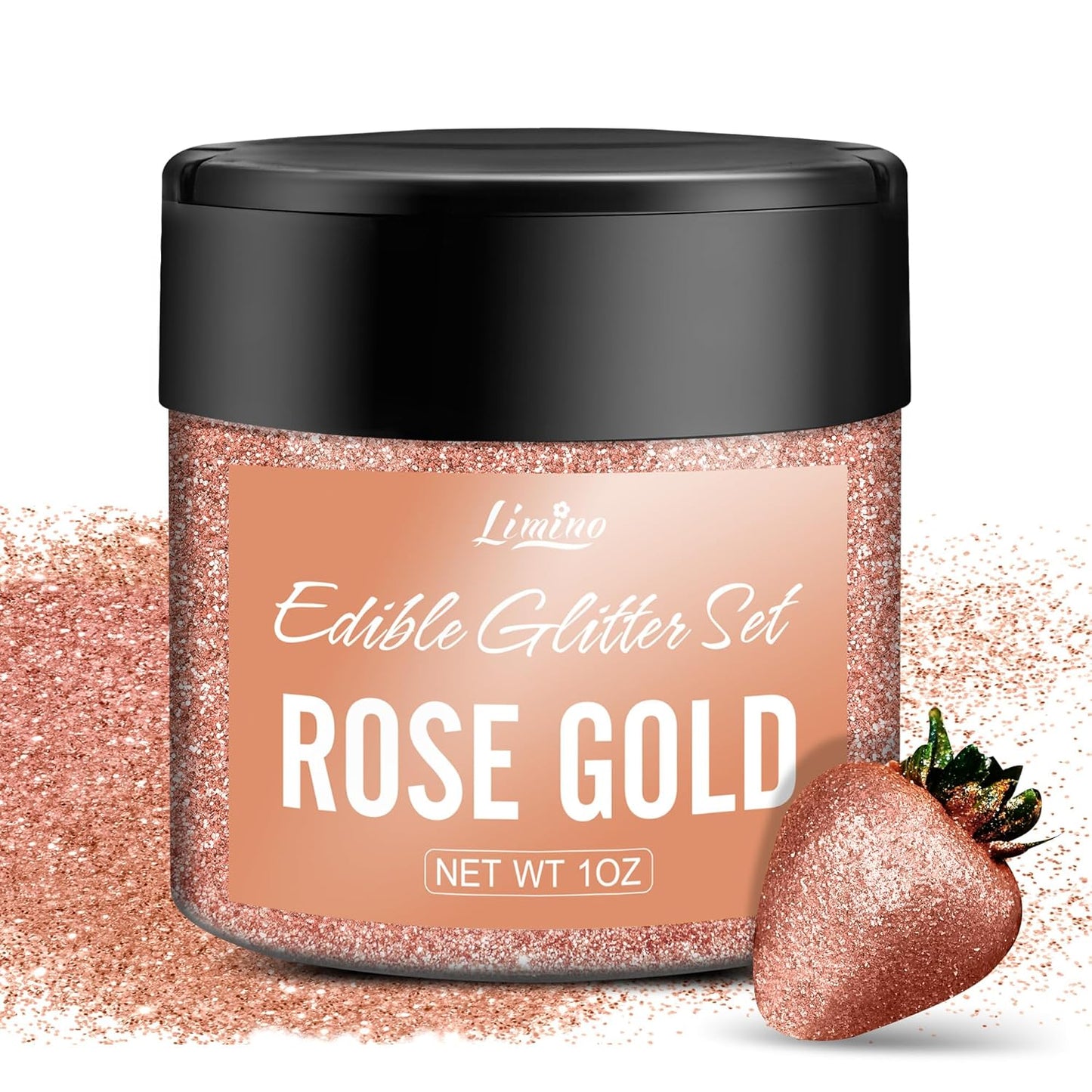 Edible Glitter - 30g Edible Luster Dust Metallic Food Grade Coloring Glitter for Drinks, Baking, Cake Decorating - Edible Dust Powder Shimmer Sprinkle Powder for Icing, Cocktail, Candy (Rose Gold)
