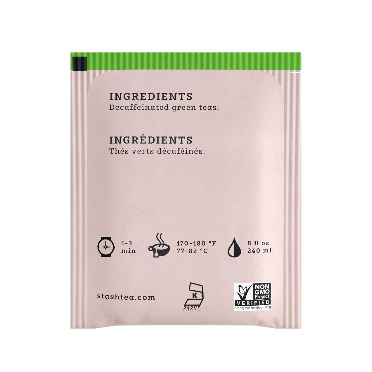 Stash Tea Decaf Premium Green Tea - Decaf, Non-GMO Project Verified Premium Tea with No Artificial Ingredients, 30 Count (Pack of 6) - 180 Bags Total