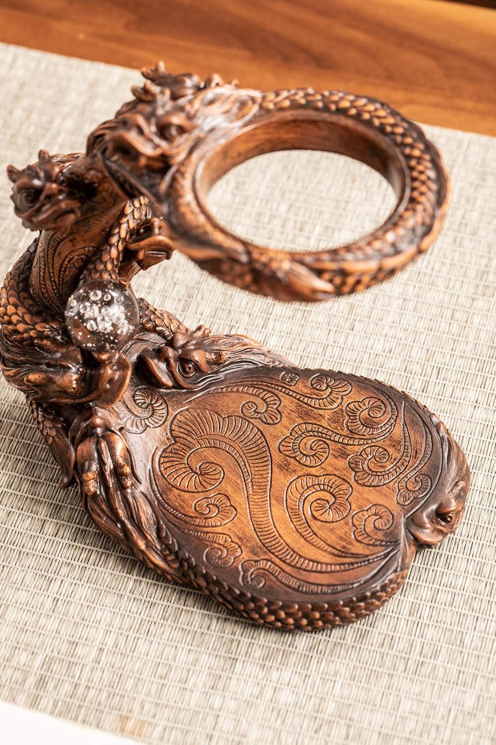 Glass Teapot Set with Infuser Semi Automatic Dragon Tea Set (Walnut teapot)