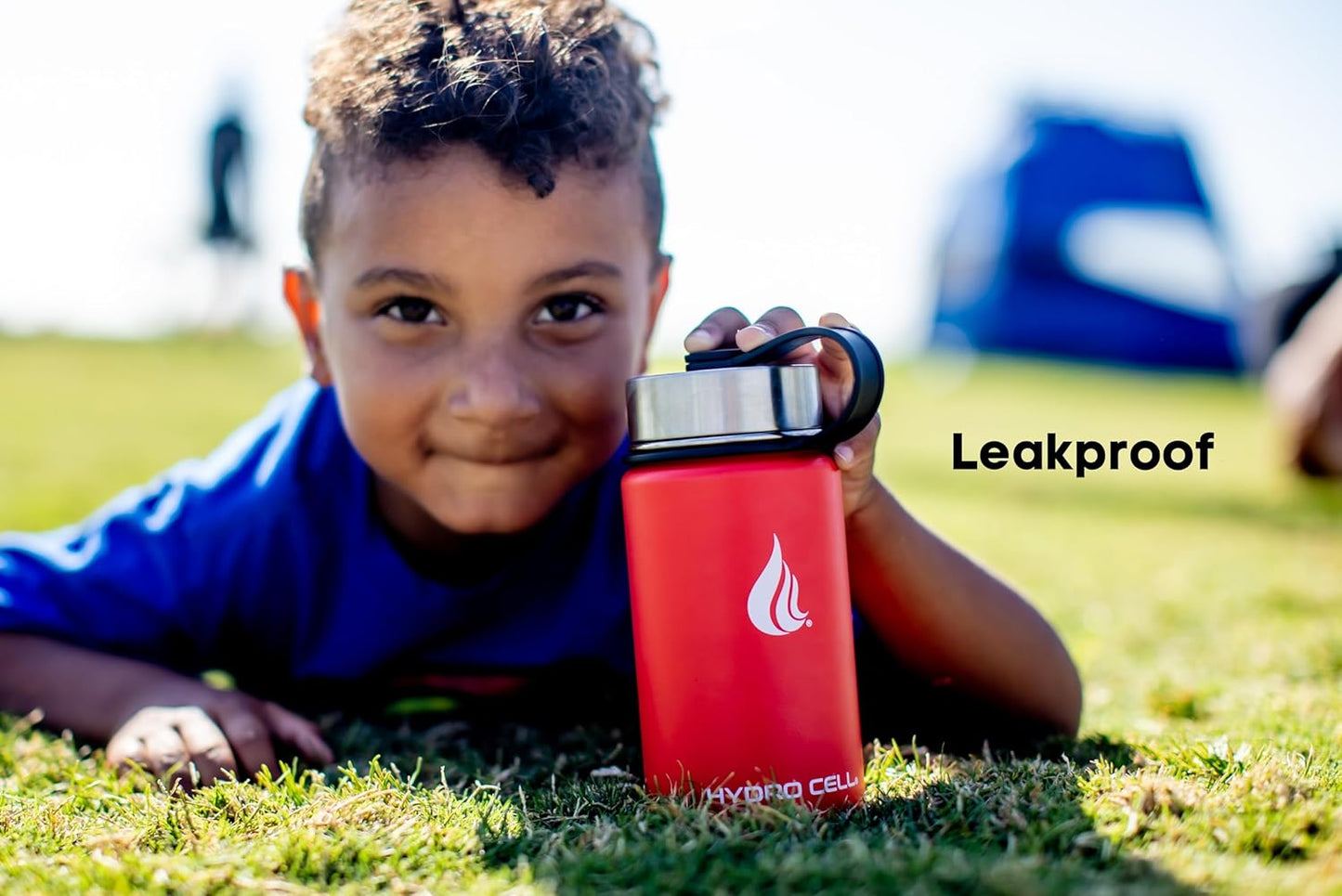 HYDRO CELL Stainless Steel Insulated Water Bottle with Straw - For Cold & Hot Drinks - Metal Vacuum Flask with Screw Cap and Modern Leakproof Sport Thermos for Adults (Mandarin 14oz)