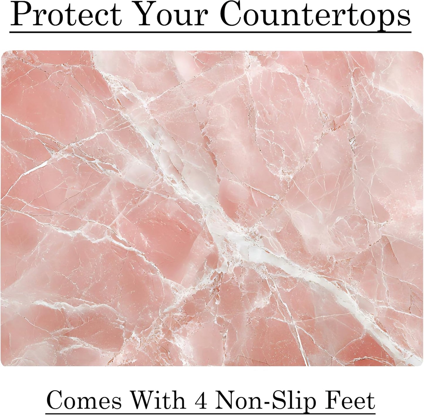 White Pink Rose Quartz Agate Marble Kitchen Glass Cutting Board Ocean Decorative Gift Marbled Granite Stone Rock Gift For Her Mom Wife (White Pink)