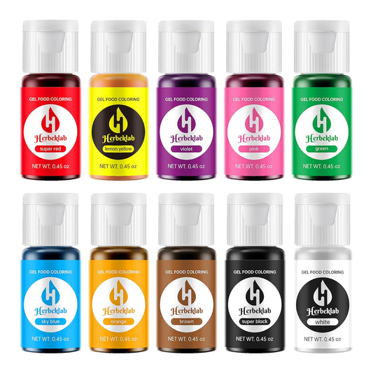 Gel Food Coloring - 10 Colors x 0.45 oz Concentrated Gel Based Food Dye Vibrant Icing Colors Professional-Grade Neon Food Color for Baking Cake Decorating Cookies Fondant