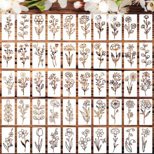 Flower Stencils for Painting on Walls Flower Stencil Floral Stencil for Painting on Wood Canvas DIY Crafts Decor