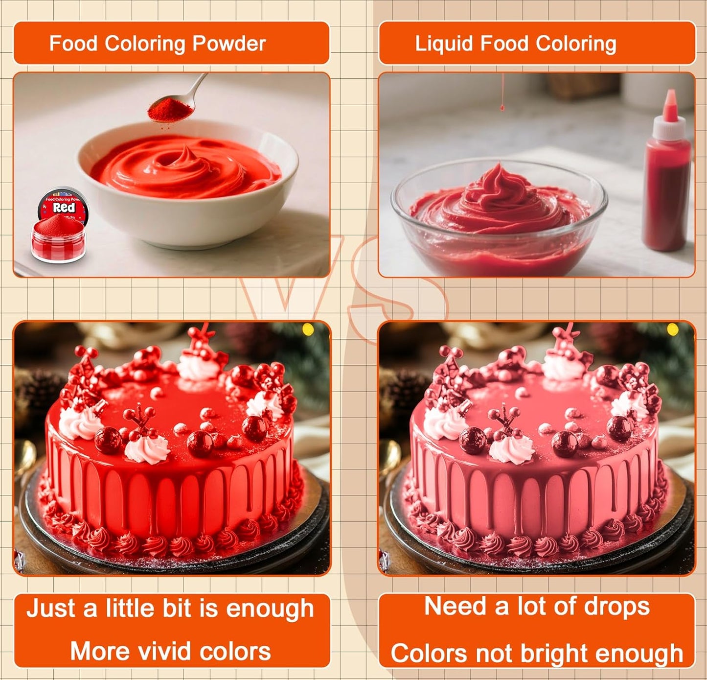 Food Coloring Powder - 24 Vibrant Colors Powder Food Coloring, Flavorless High Concentrated Food Dye for Icing, Cake Decorating, Baking, Cookies, Frosting, Slime - 2g/bottle