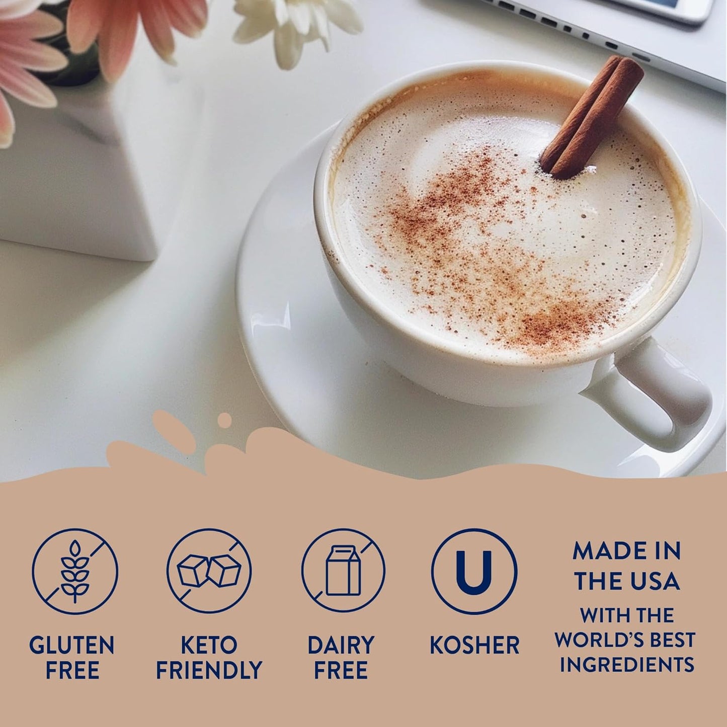 Jordan's Skinny Syrups Sugar Free Coffee Syrup, Cinnamon Dolce Flavor Drink Mix, Zero Calorie Flavoring for Chai Latte, Protein Shake, Food and More, Gluten Free, Keto Friendly, 25.4 Fl Oz, 1 Pack