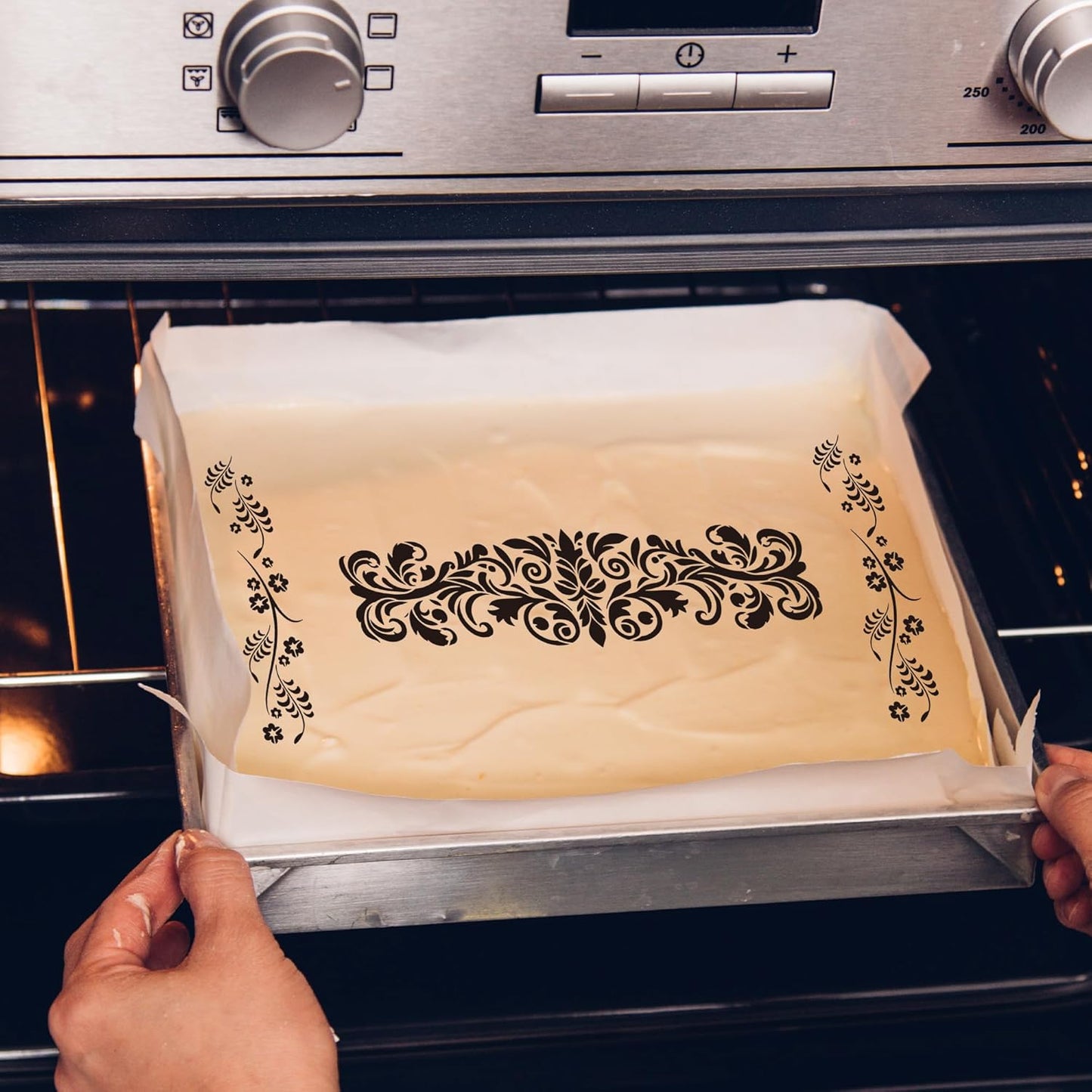 Cake Stencils Decorating for Baking - 12 Pcs Reusable Floral Border Stencils, Mexican Art Flower Lace Stencil, Buttercream Templates for Painting on Wood Crafts