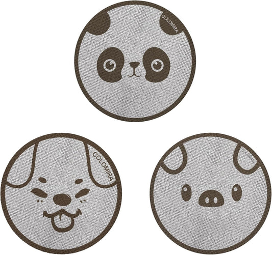 53.5mm Espresso Puck Screen 3-Pack, Lower Shower Screen, Metal Coffee Reusable Filter for 54mm Espresso Portafilter Basket, 1.7 Thickness(Cute Animal)