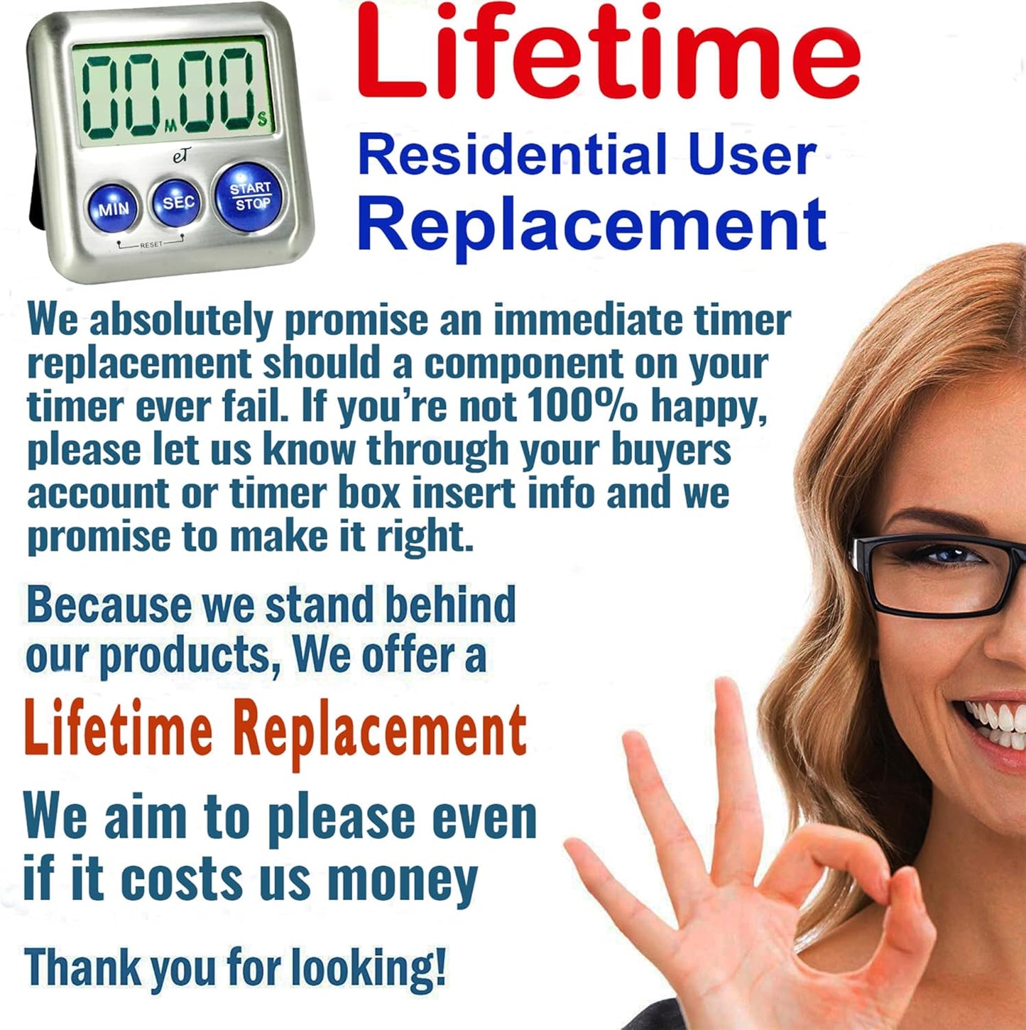 Elegant Digital Kitchen Timer Stainless Steel - Silver - Strong Magnetic Back - Kickstand - Loud Alarm - Large Display - Auto Memory - Auto Shut-Off - Model eT-26 (Silver) by eTradewinds