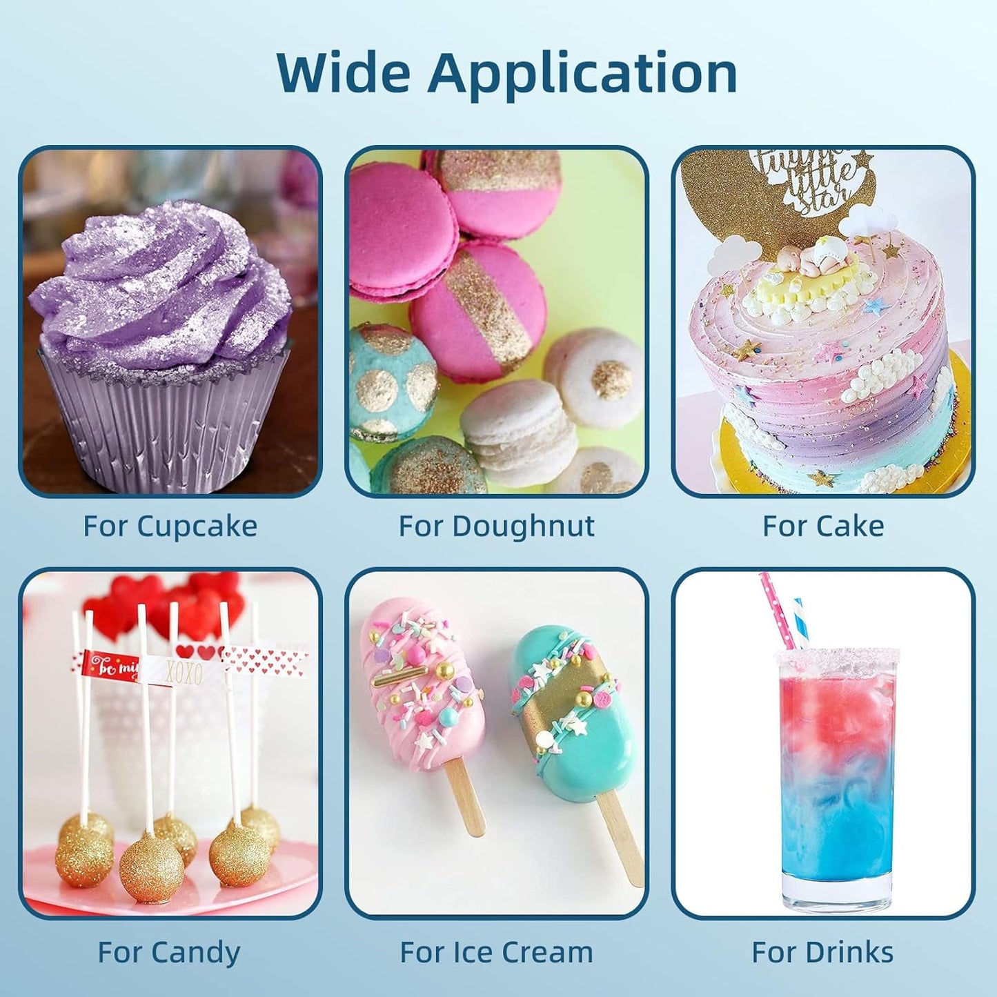 Edible Glitter - 10g Luster Dust Edible Food Grade Coloring Glitter for Cake Decorating, Baking, Drinks - Shimmer Dust Powder, Metallic Color Dusting Powder for Icing, Fondant, Candy, Cookie (Gold)