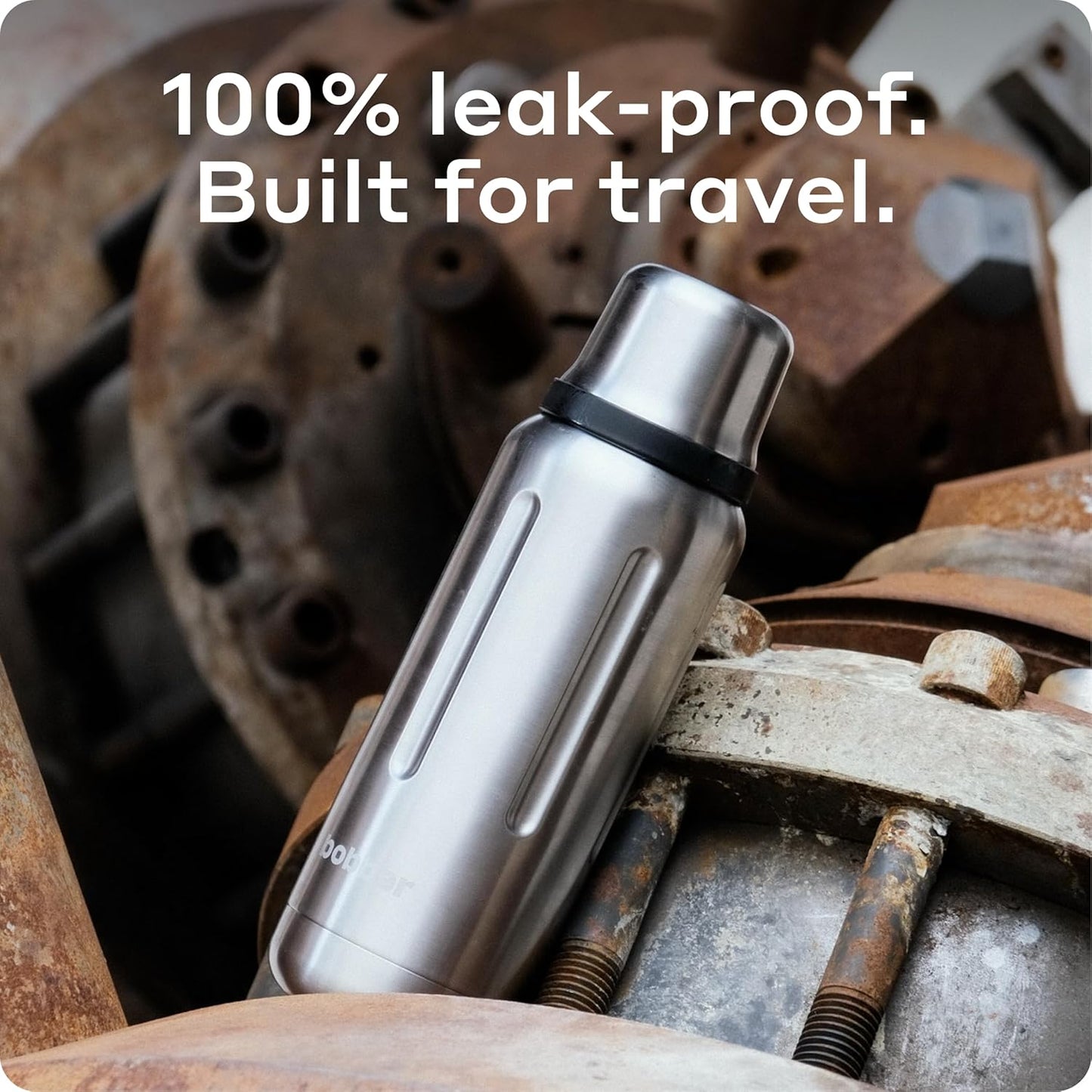 BOBBER 26 oz Stainless Steel Travel Thermos for Hot Drinks – Dishwasher Safe Metal Water Bottle with Cup Lid for Men, Hiking, Travel – Keeps Hot for 36 Hours – BPA-Free, Vacuum Insulated (Matte)