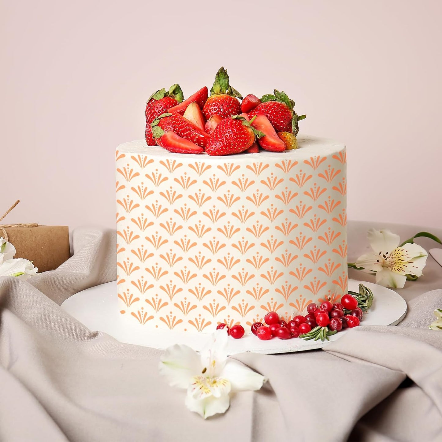 Cake Stencils for Baking - 15 Pcs Cookie Stencils for Royal Icing, Flower Roses Cookie Stencils for Buttercream Decorating, Folk Brick Stencils Cookie Decoration, Baking Template Cake Decor